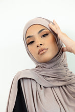 Load image into Gallery viewer, taupe jersey maxi hijab
