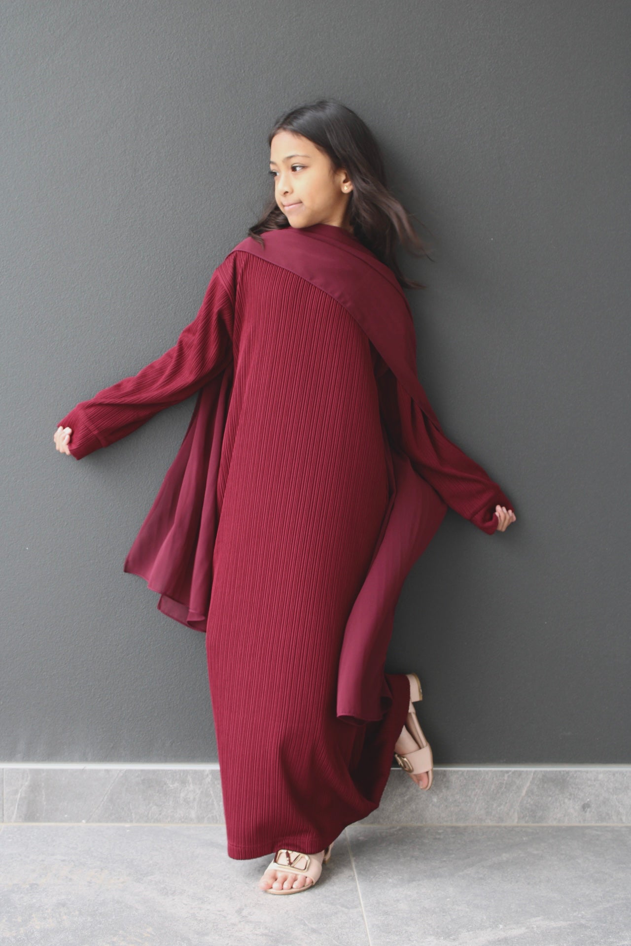 Sofia Staple Ribbed Maxi Girls Dress