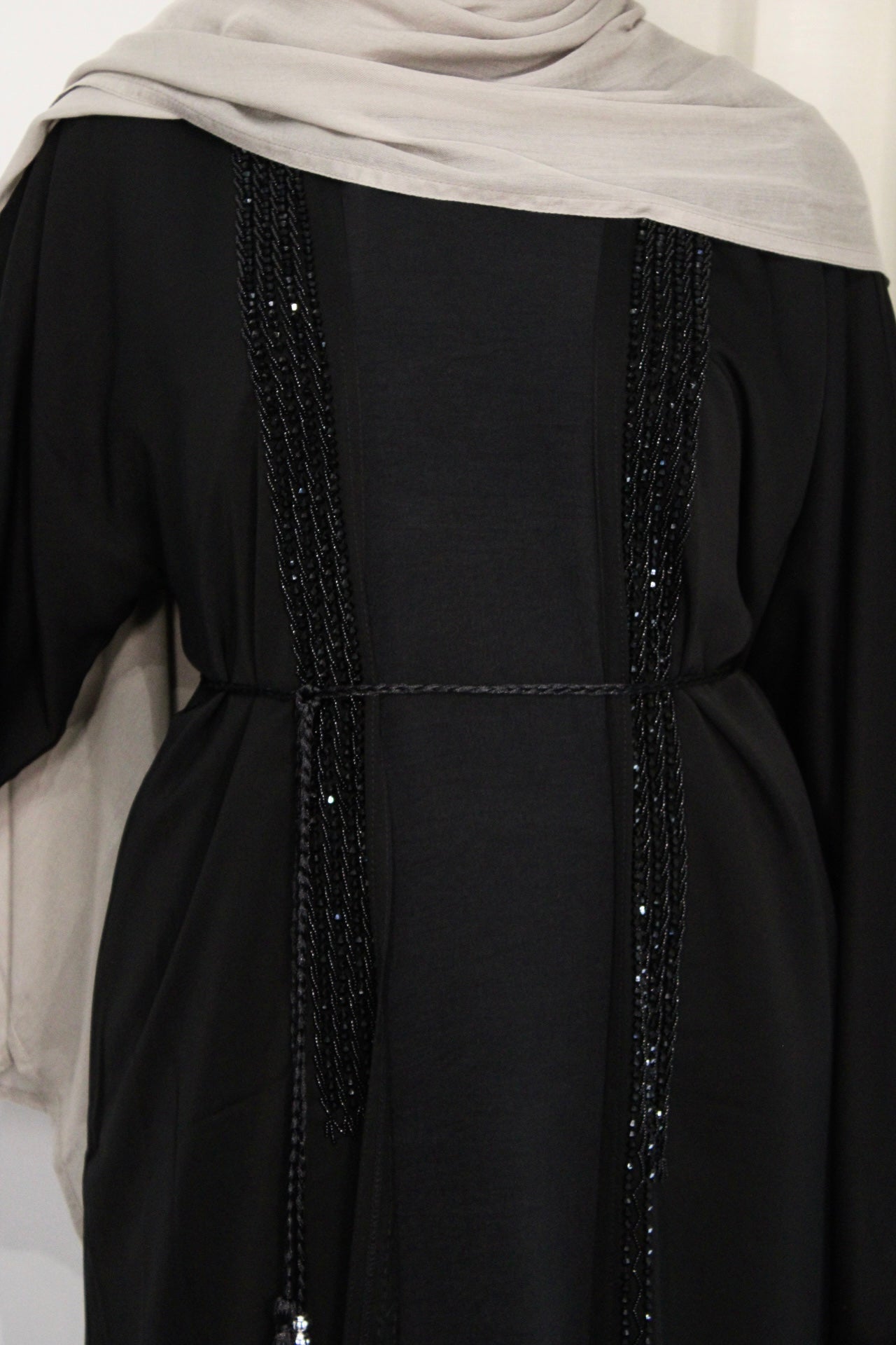 Noir Luxe Beaded Abaya Set