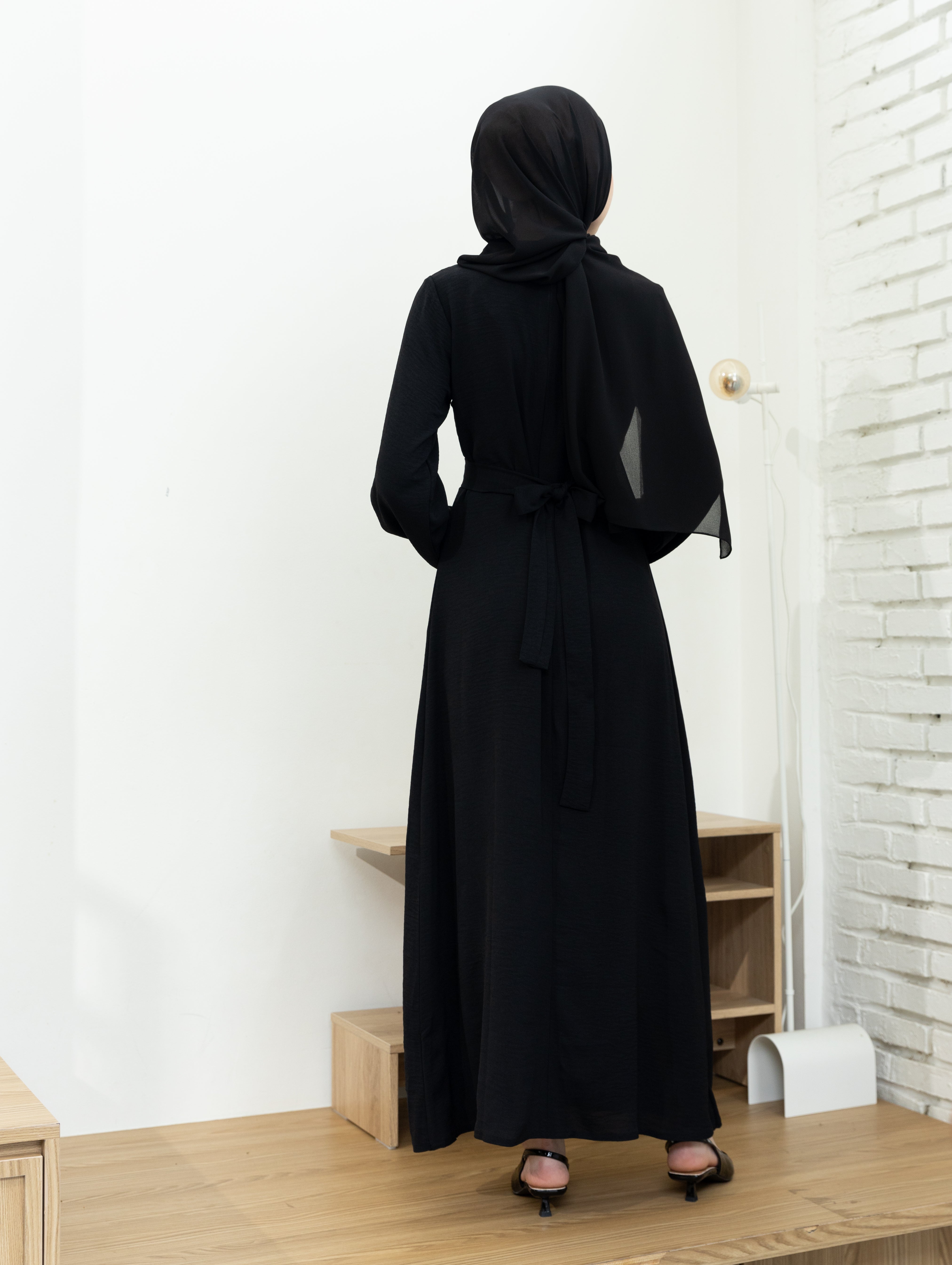 Alia Classic Modest Dress - Jet Black