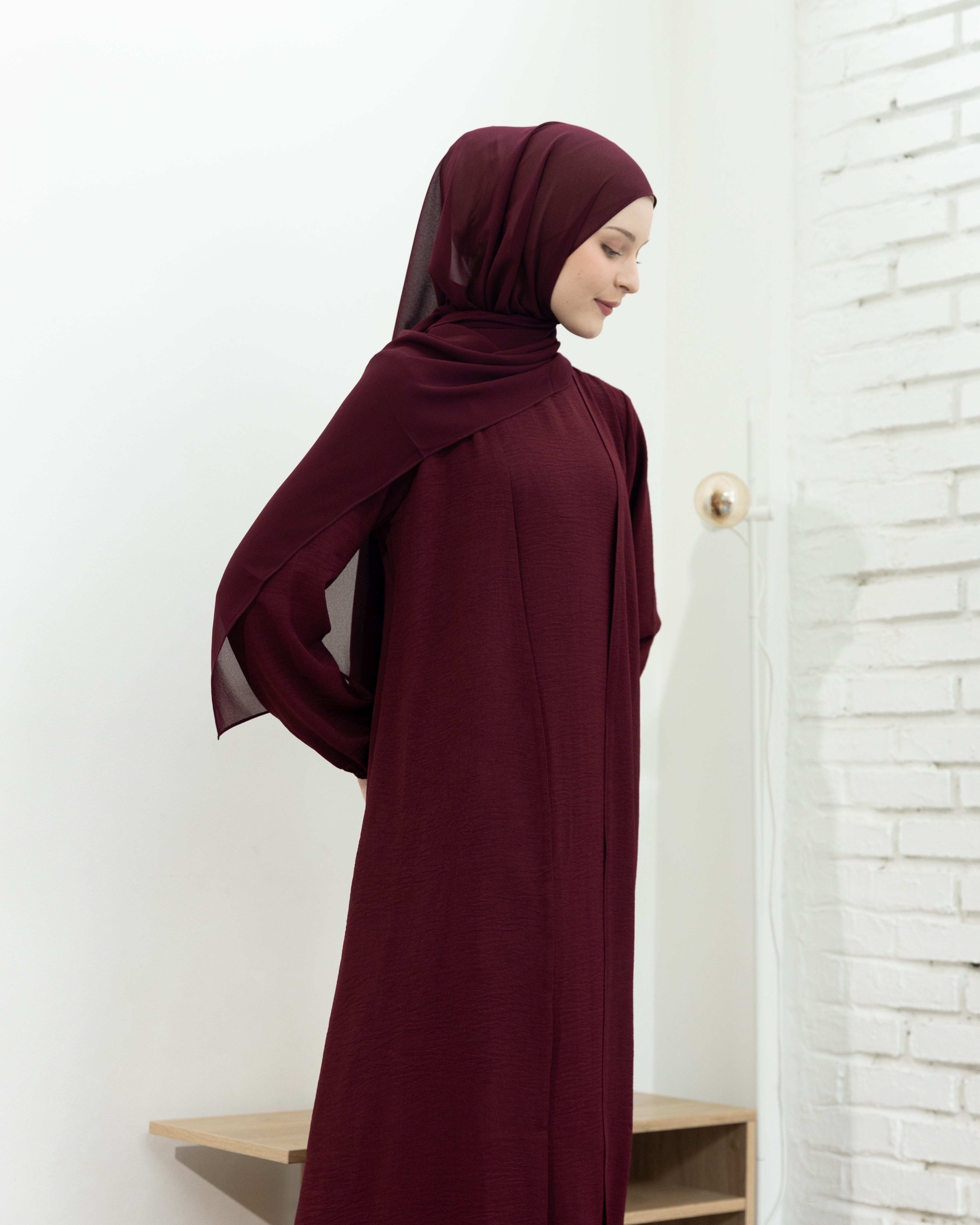 Alia Classic Modest Dress - Mahogany