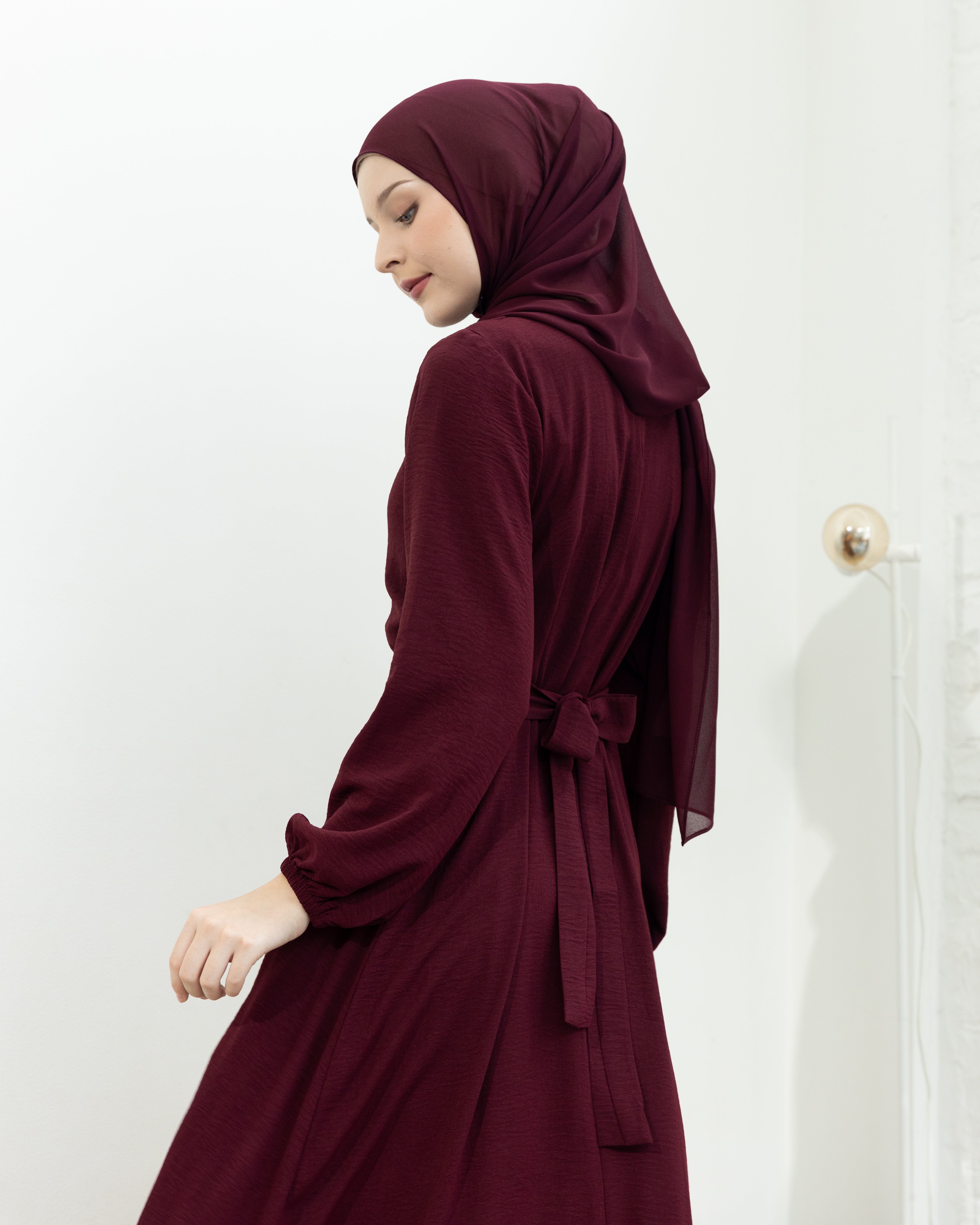 Alia Classic Modest Dress - Mahogany