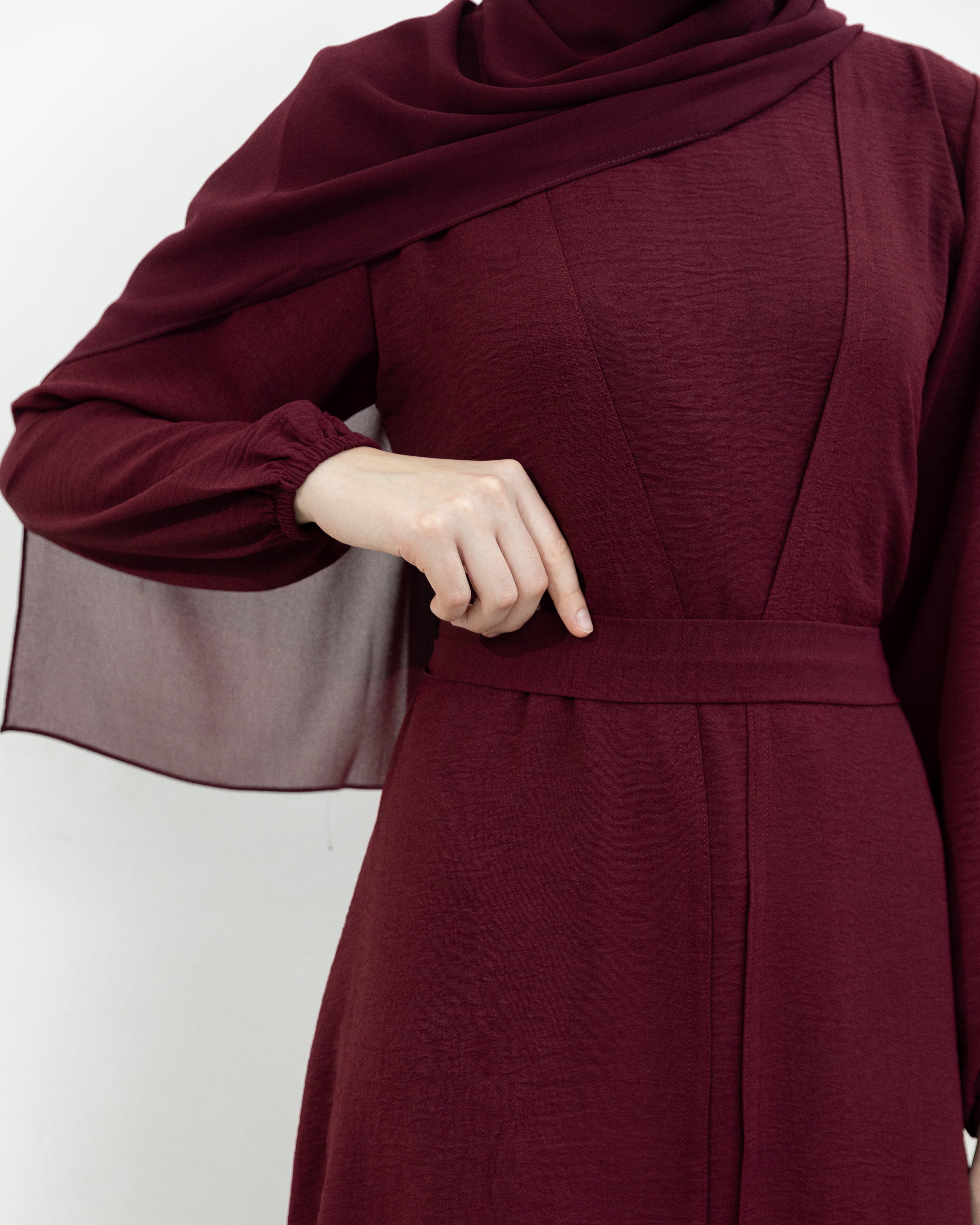 Alia Classic Modest Dress - Mahogany