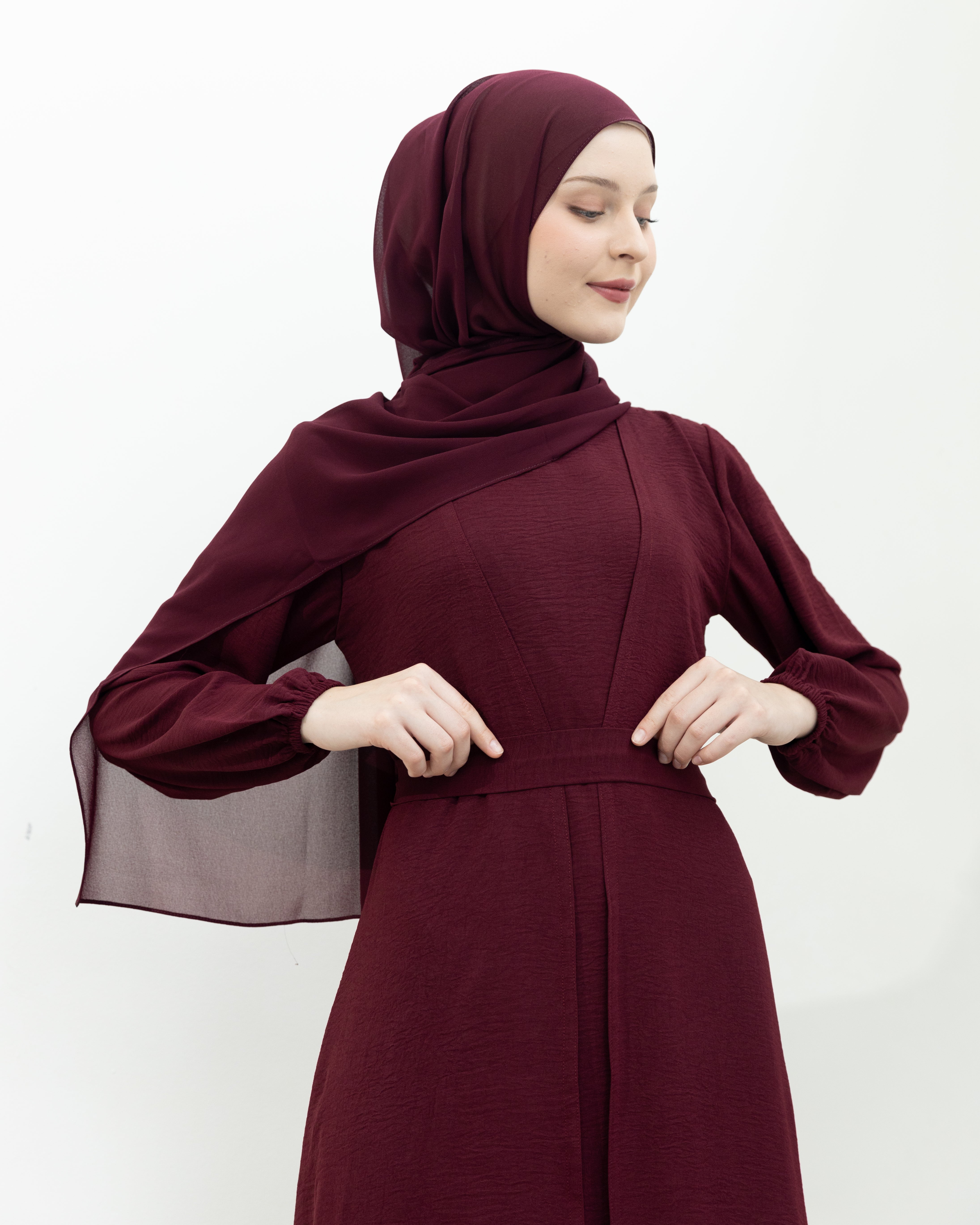 Alia Classic Modest Dress - Mahogany