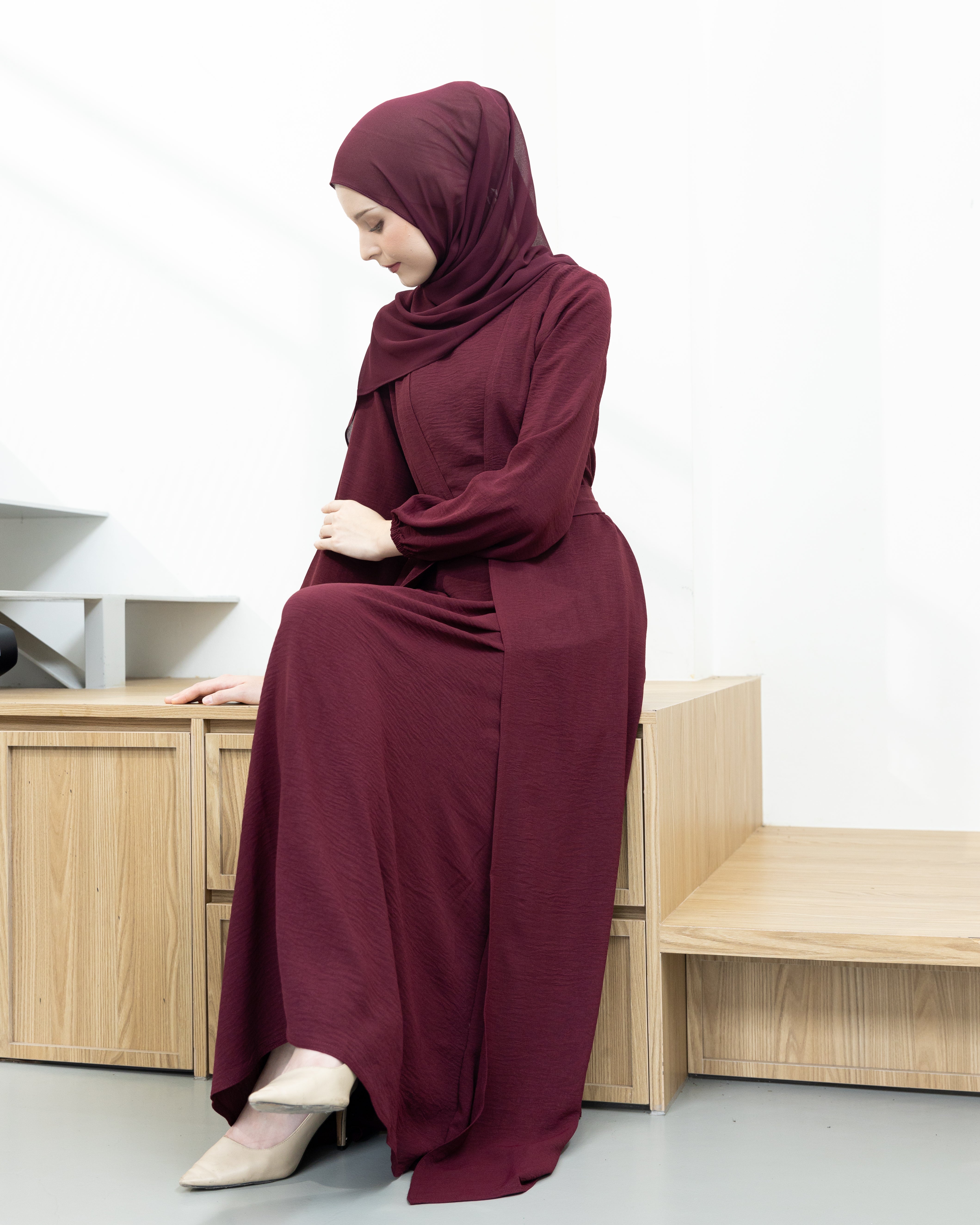 Alia Classic Modest Dress - Mahogany