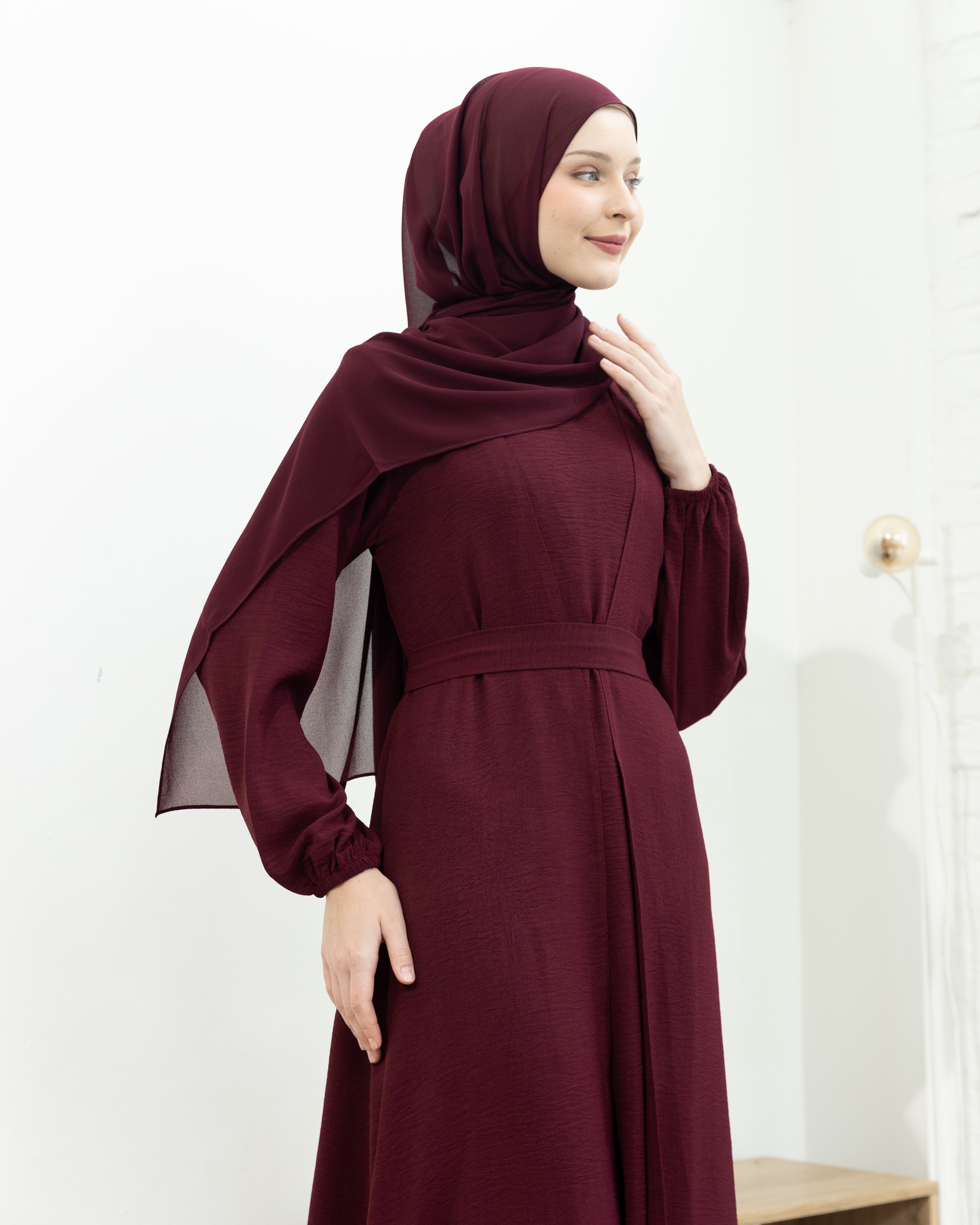Alia Classic Modest Dress - Mahogany