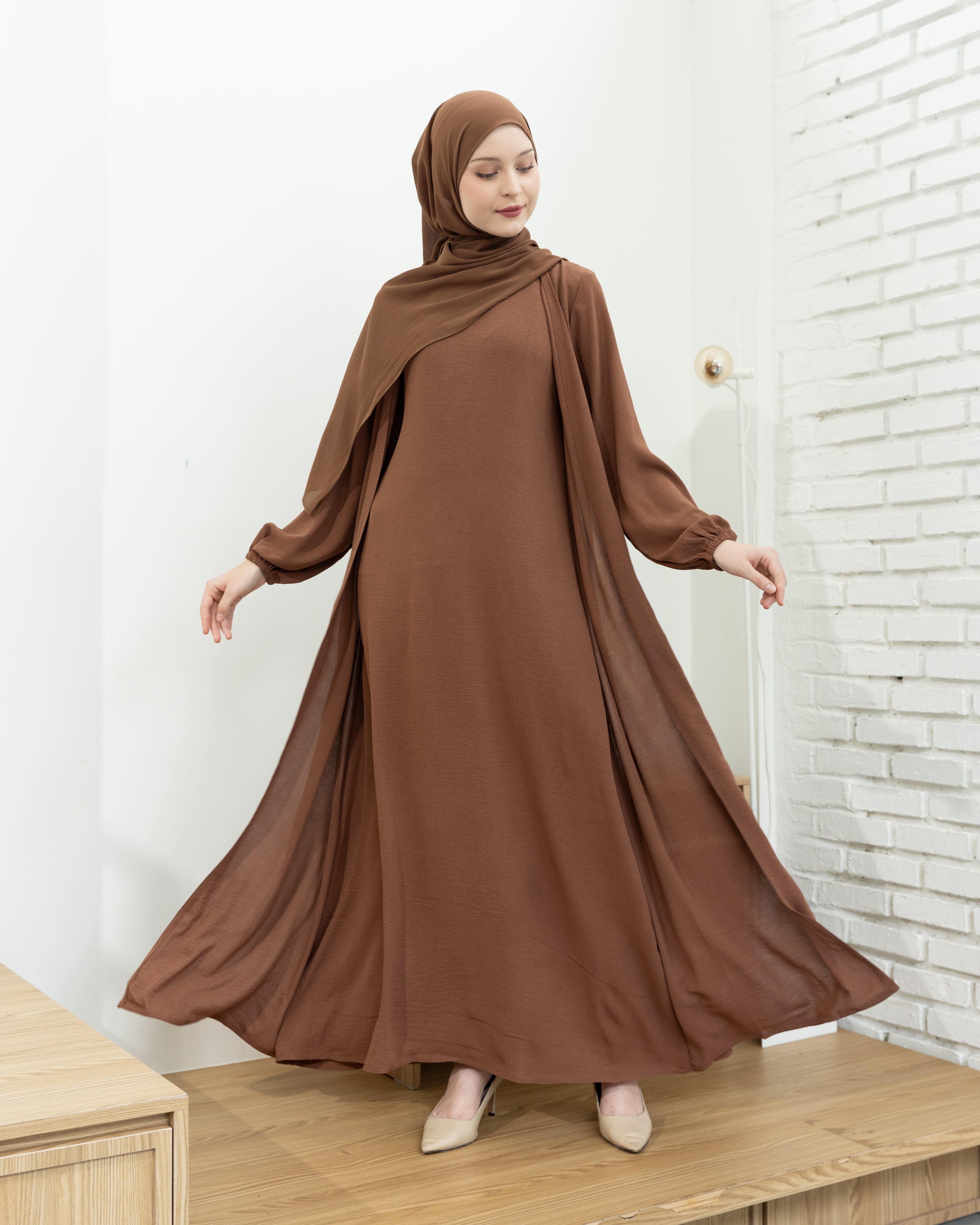 Alia Classic Modest Dress - Camel