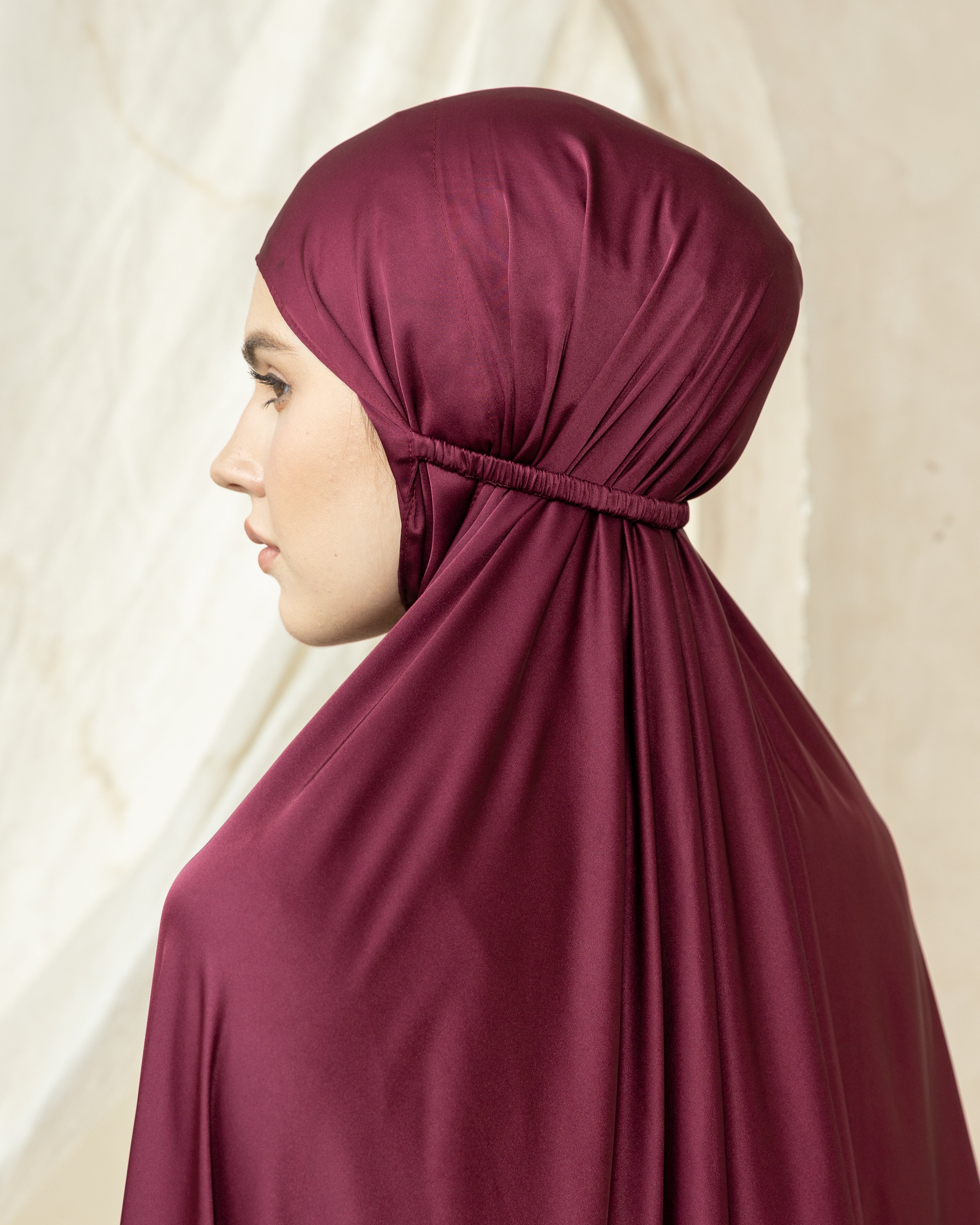Luxury Silk Prayer Clothes Set in Maroon