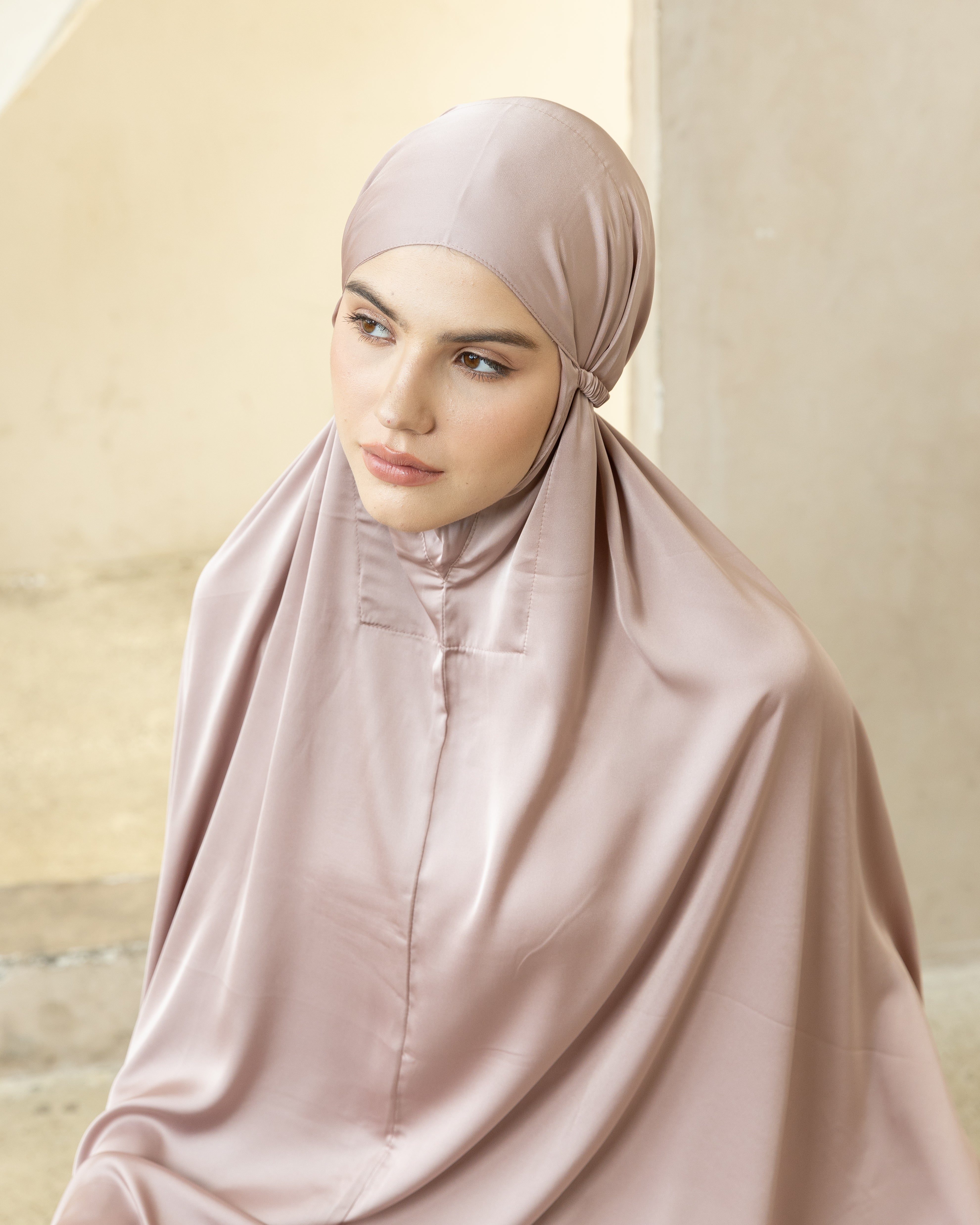 Luxury Silk Prayer Set Clothes in Dusty Pink