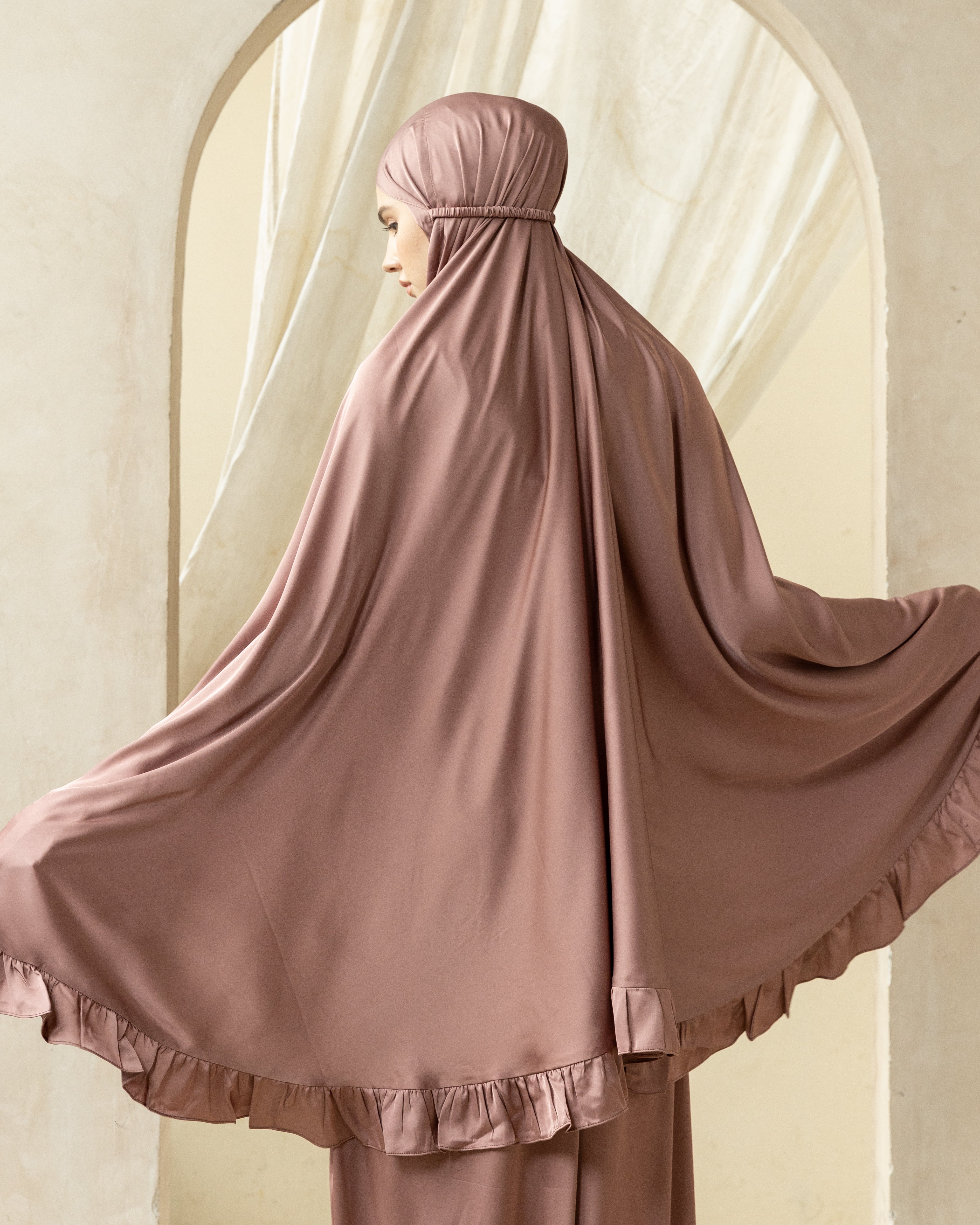 Luxury Silk Prayer Set Clothes in Rosewood