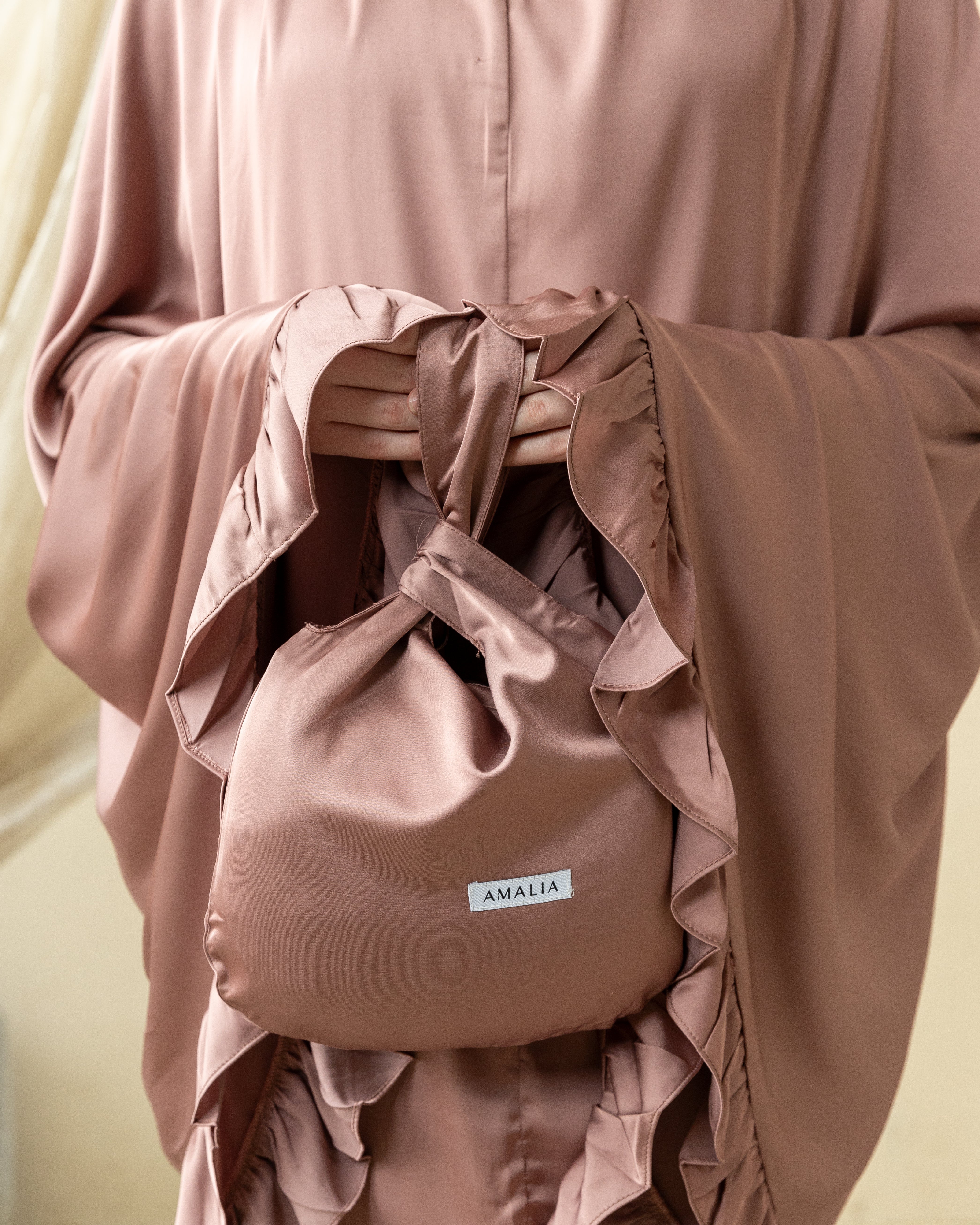 Luxury Silk Prayer Set Clothes in Rosewood