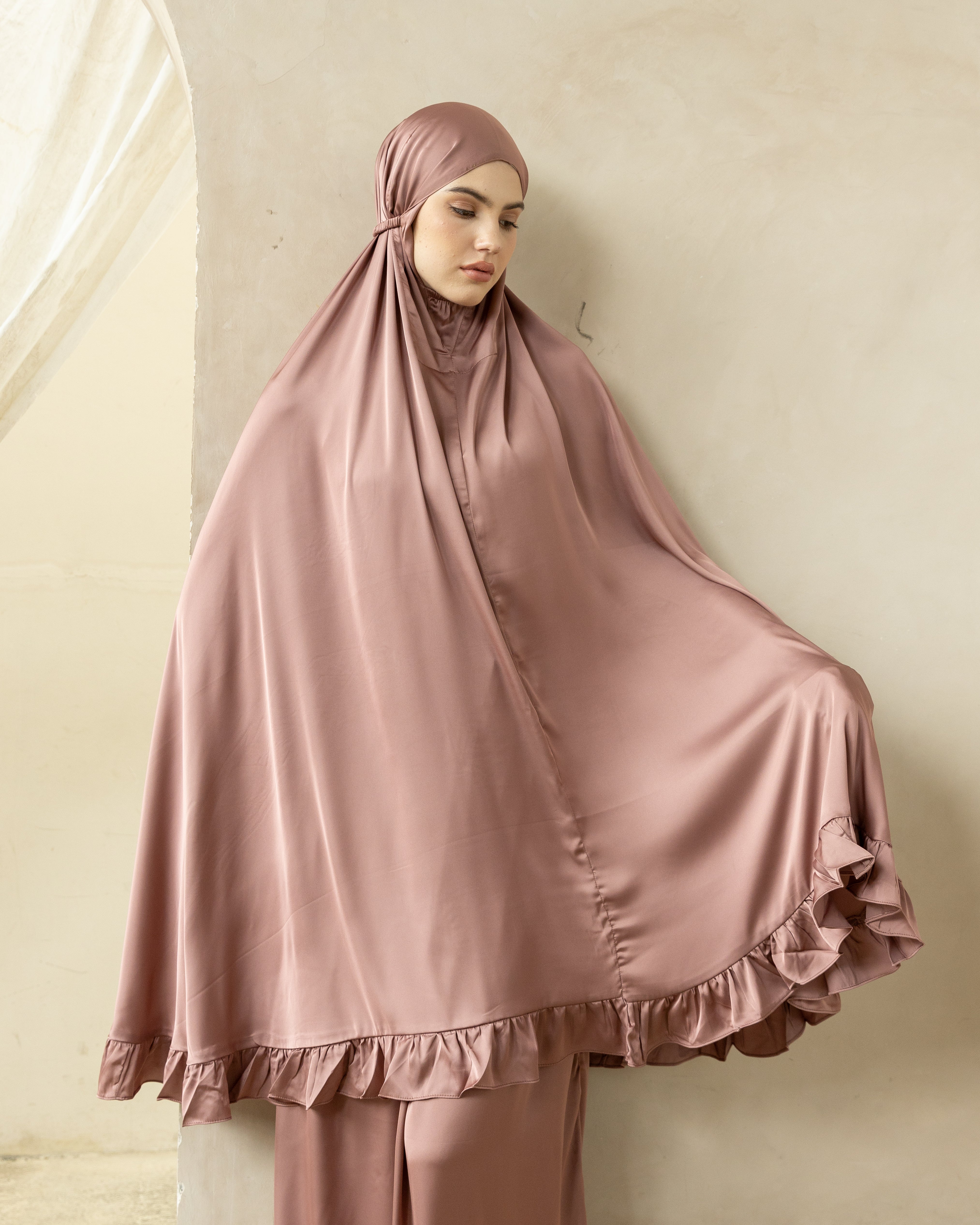 Luxury Silk Prayer Set Clothes in Rosewood