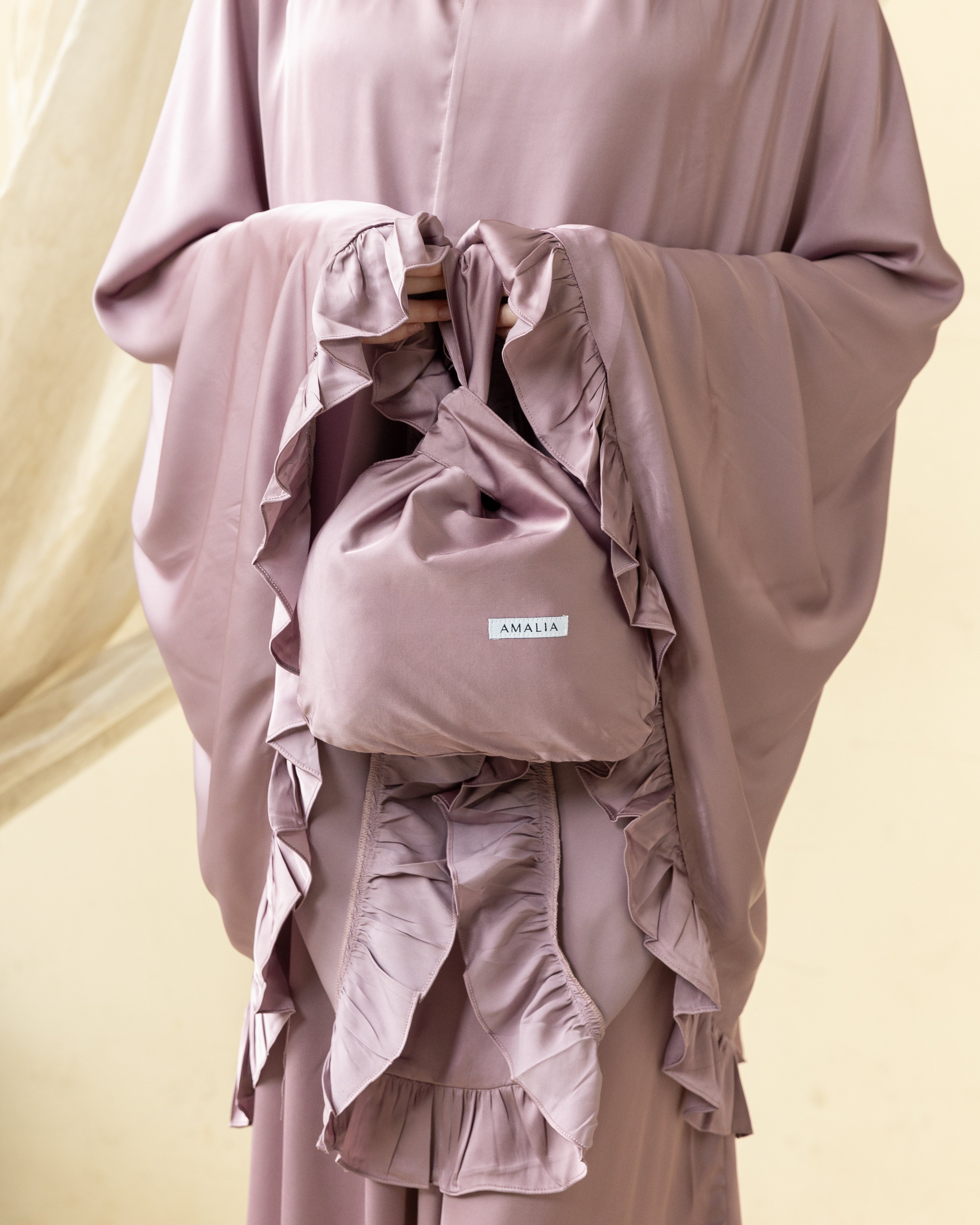 Luxury Silk Prayer Set Clothes in Soft Purple