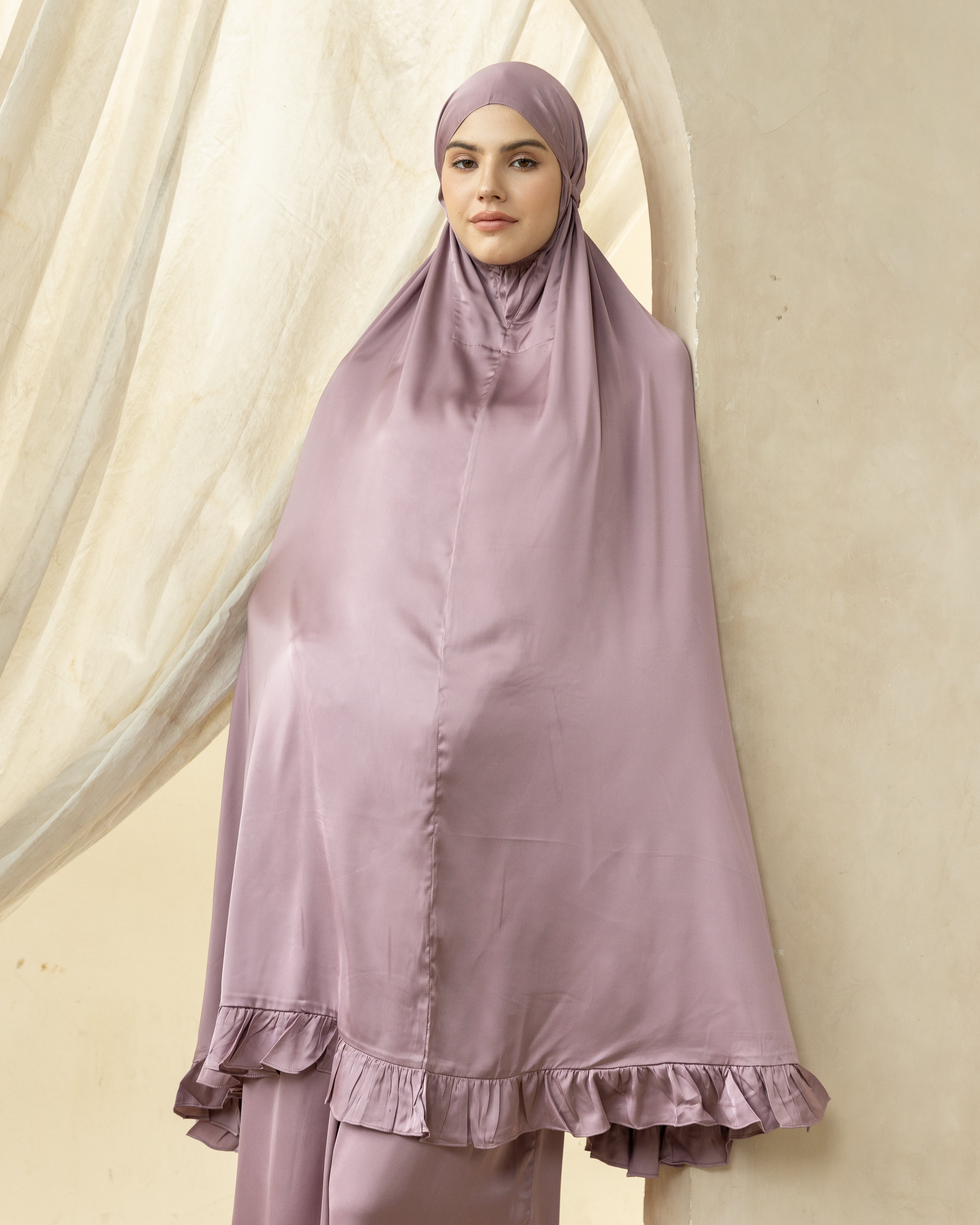 Luxury Silk Prayer Set Clothes in Soft Purple