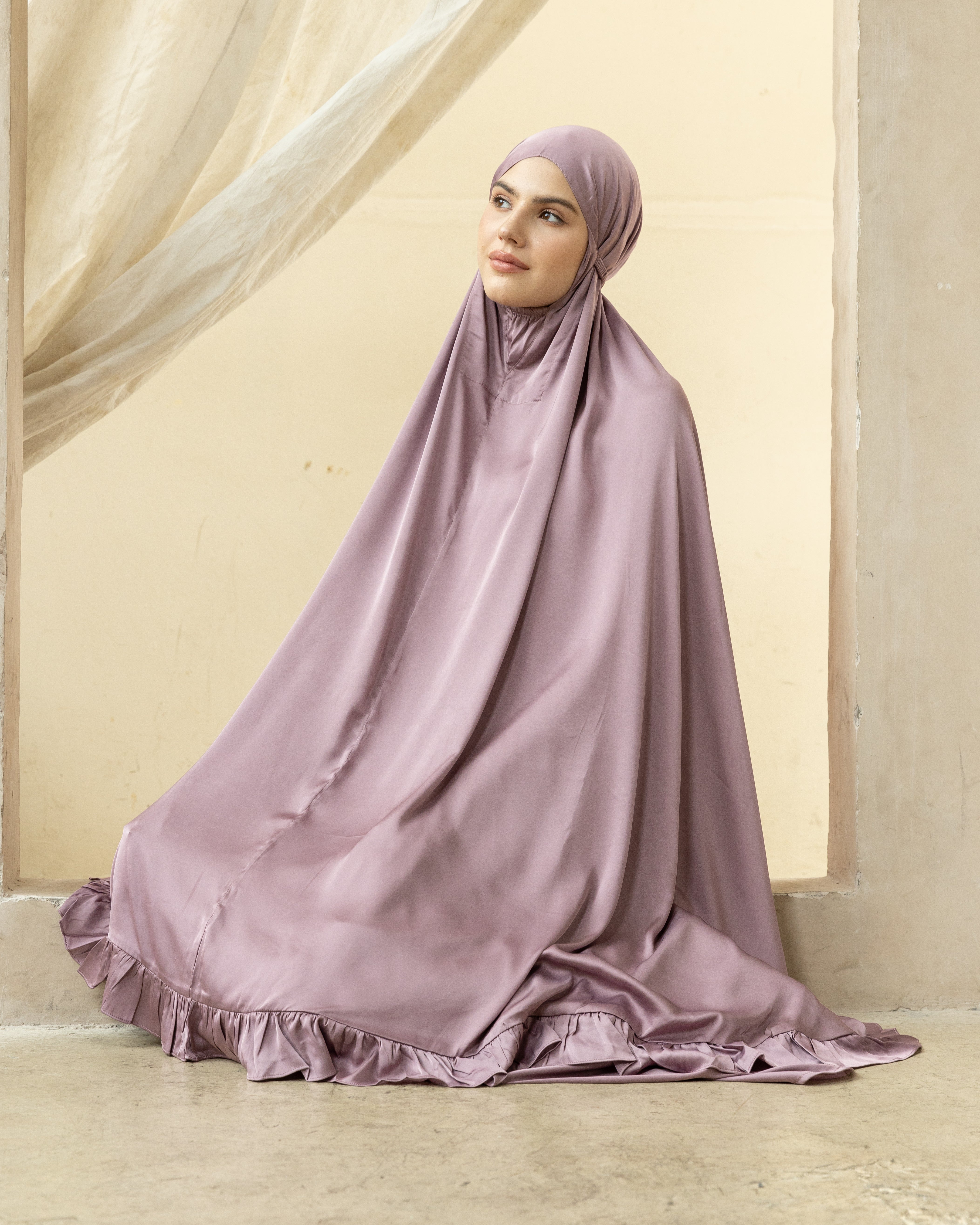 Luxury Silk Prayer Set Clothes in Soft Purple