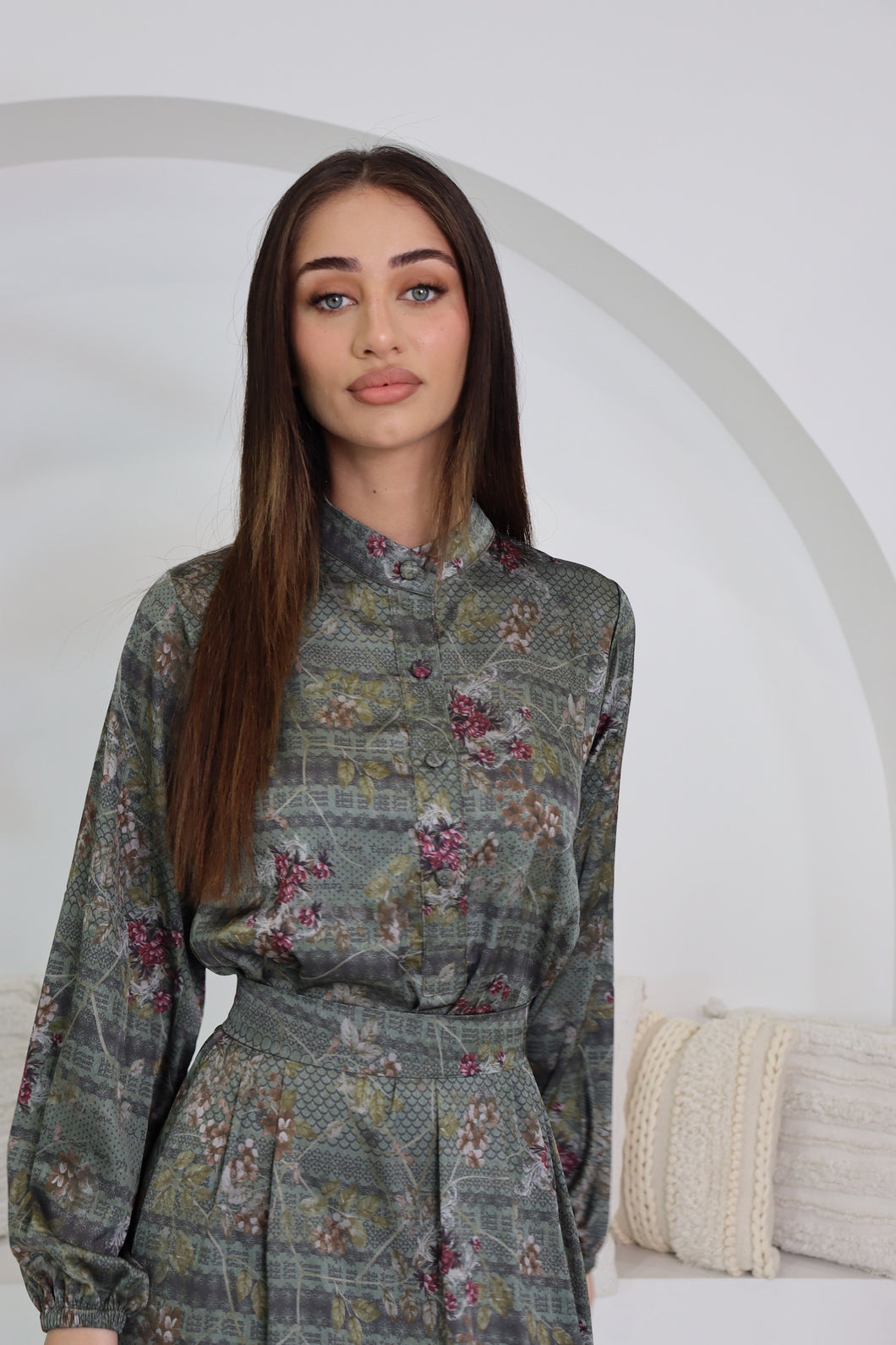 Shaima Silk Floral Printed Modest Dress