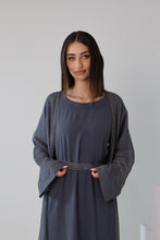 Load image into Gallery viewer, Mystic Grey Shimmer Abaya Set
