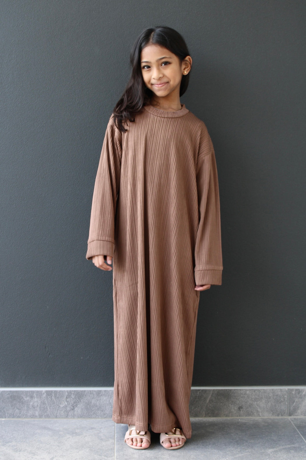 Sofia Staple Ribbed Maxi Girls Dress