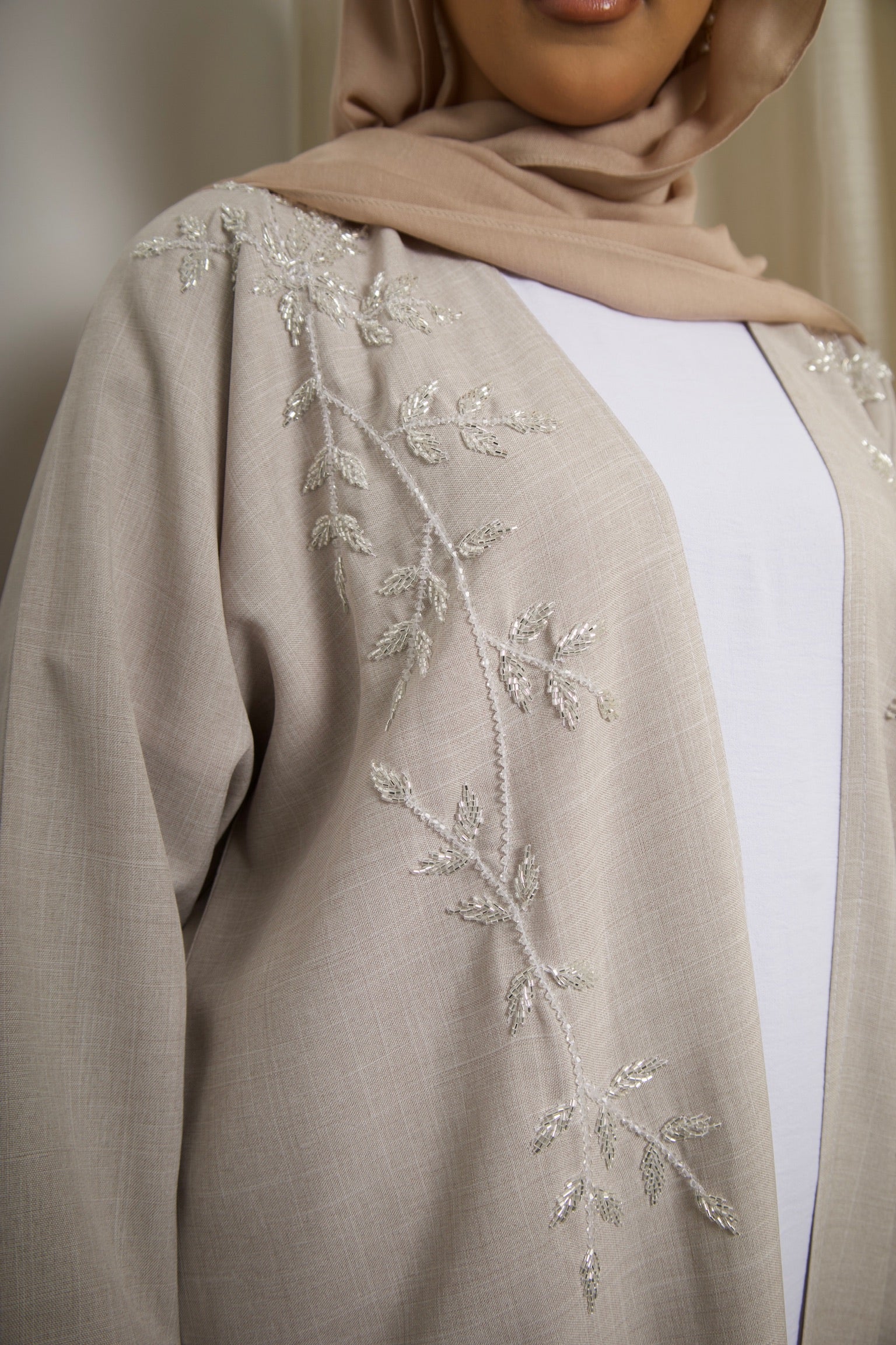 Kamila Linen Open Abaya