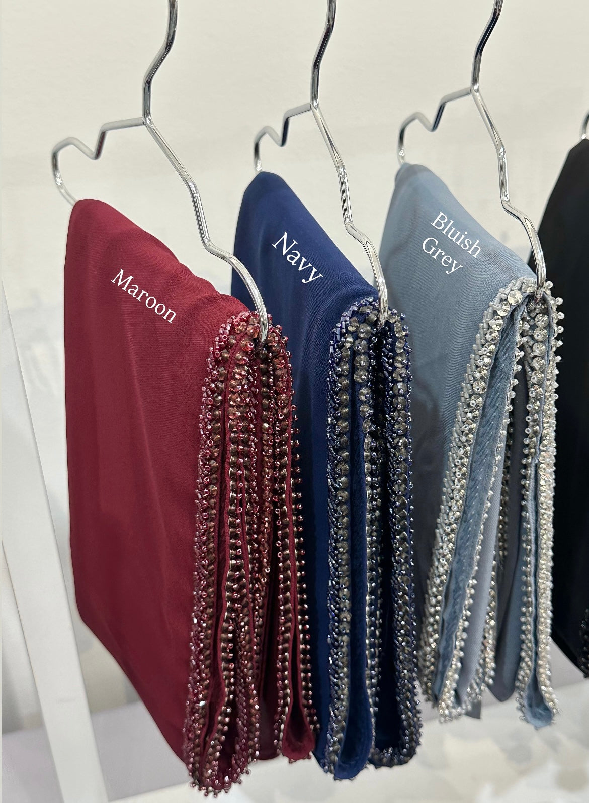 Exclusive Luxe Opaque Beaded Chiffon Hijab
