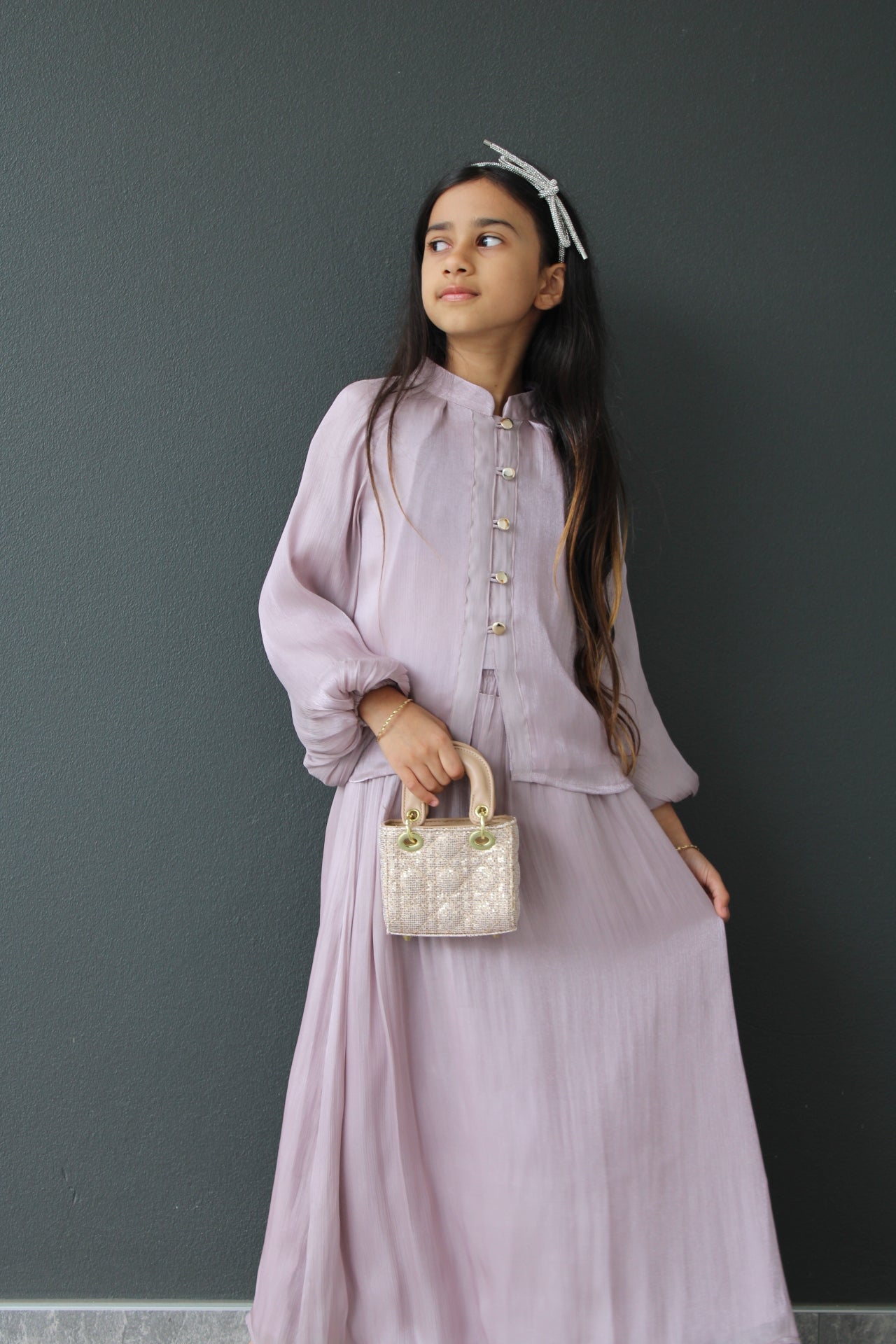 Elanoor Girls Blouse and Shimmer Skirt Set