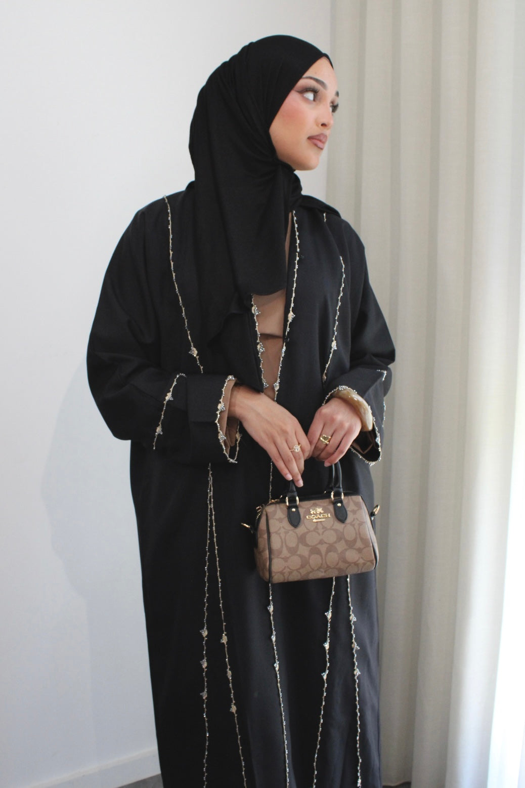 Dania Luxe Linen Outer Abaya