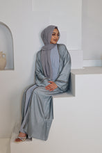 Load image into Gallery viewer, Dusty Blue Dubai Abaya Set
