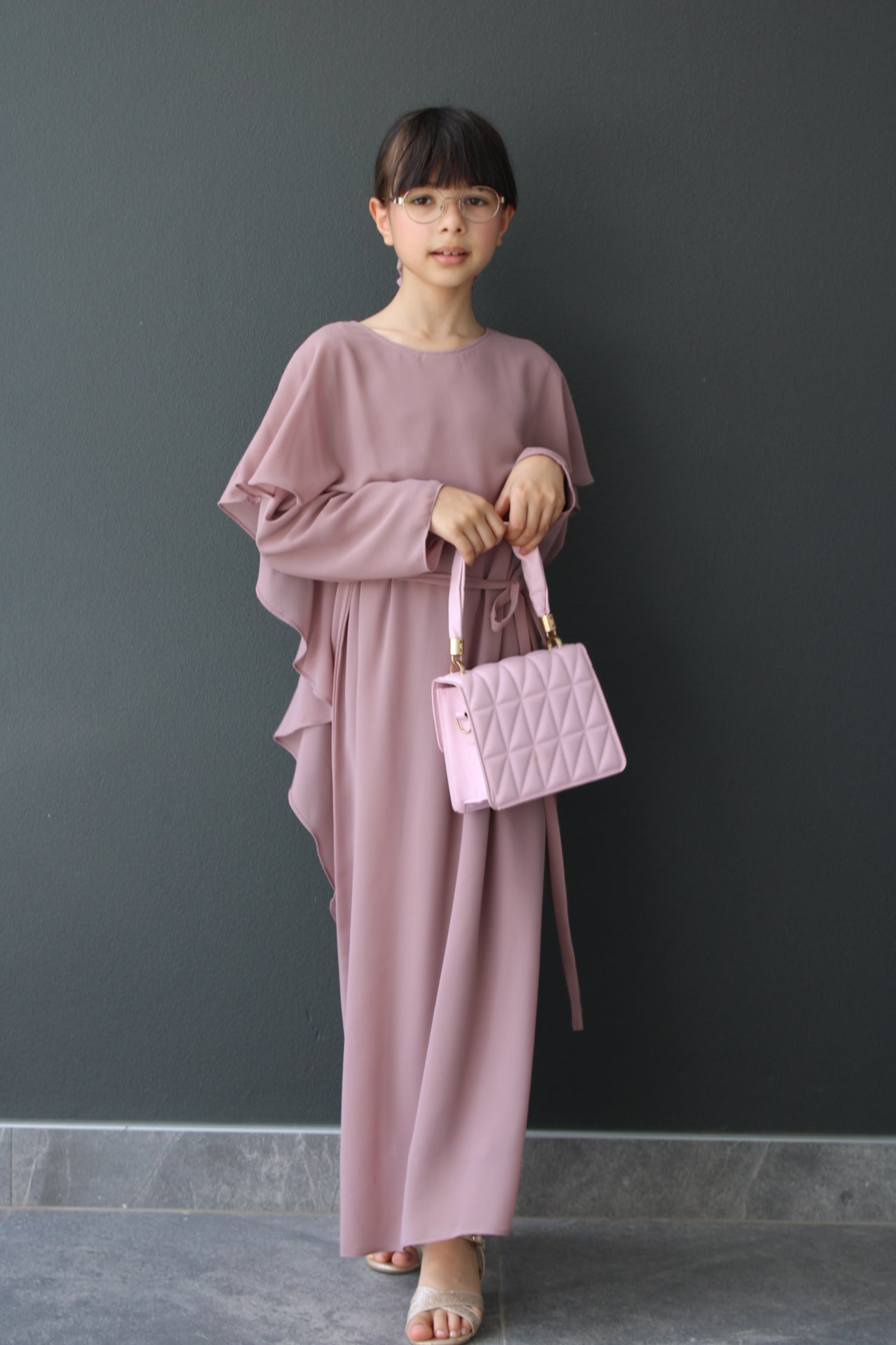 Anneliese Modest Girls Chiffon Dress set