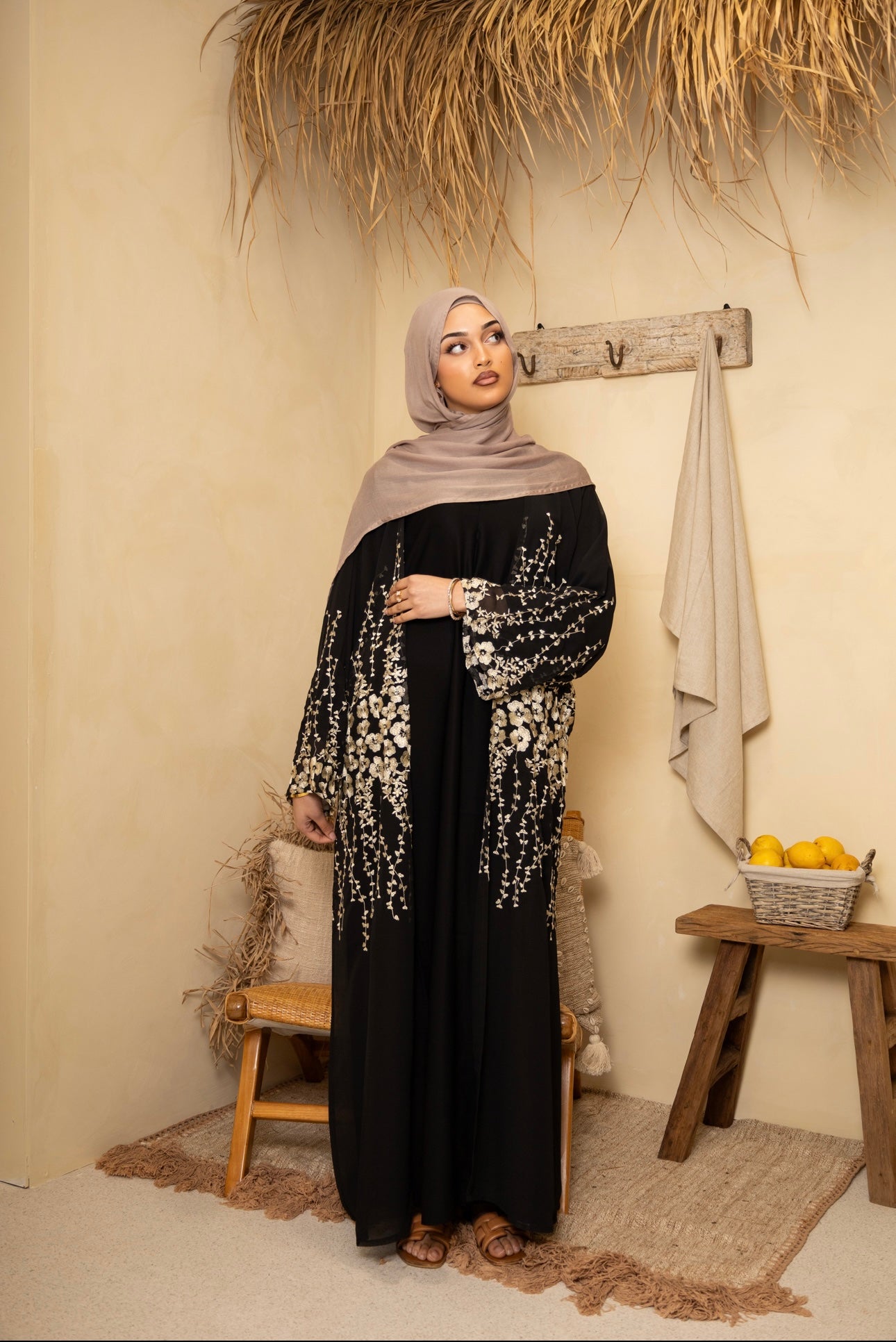 Lana Embroidery Floral Abaya