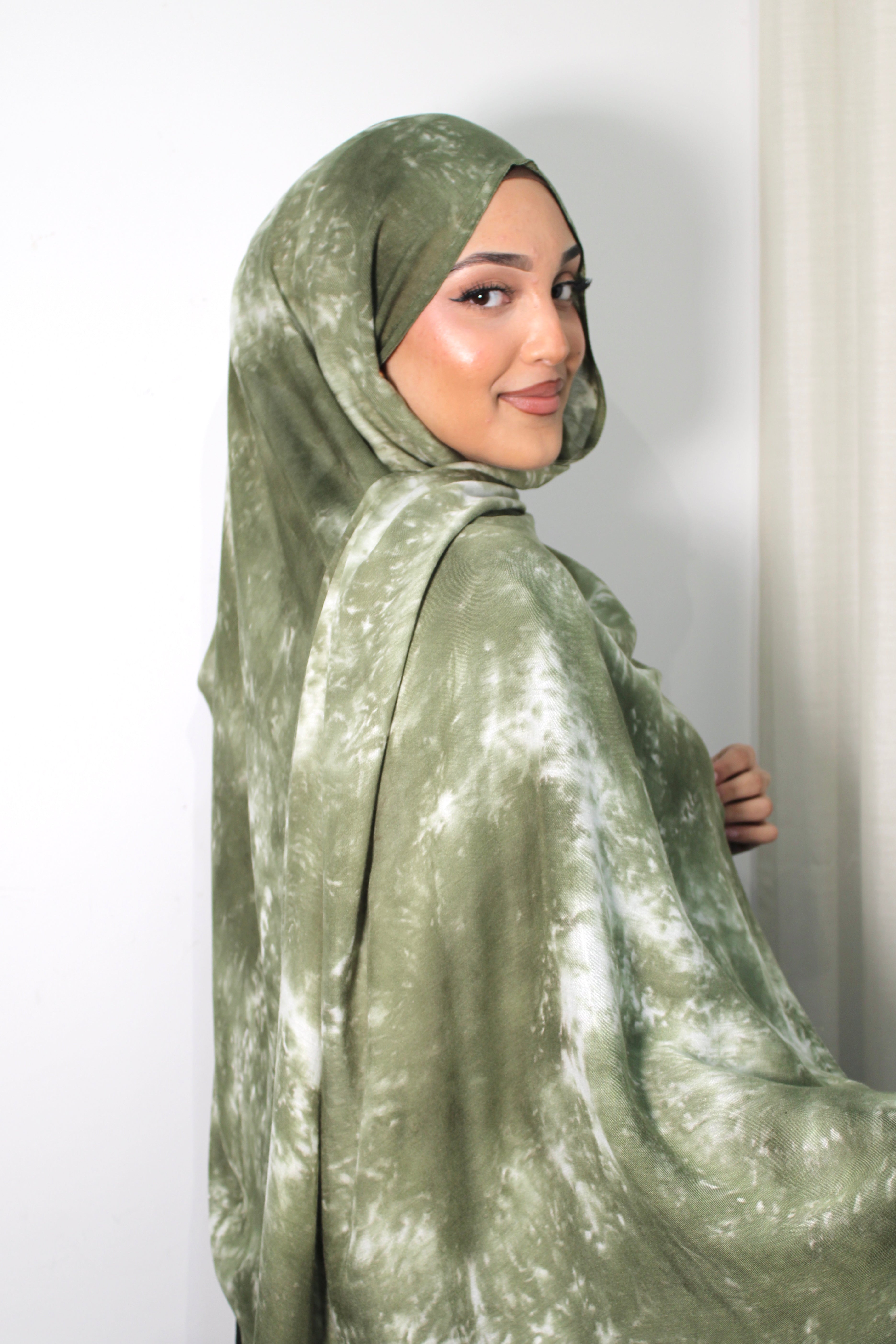 Modal Double-Stitched Tie Dye Printed Hijab