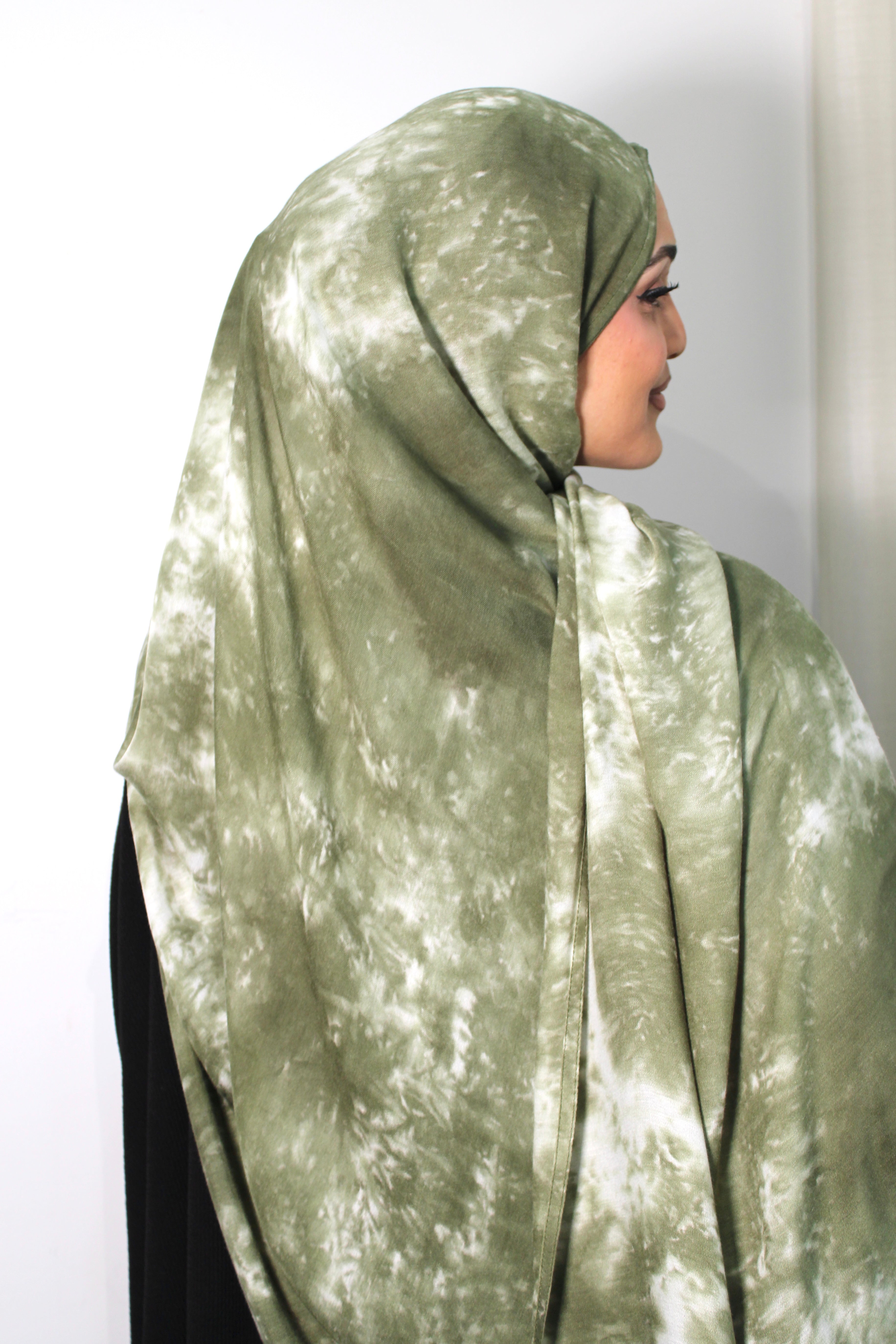 Modal Double-Stitched Tie Dye Printed Hijab