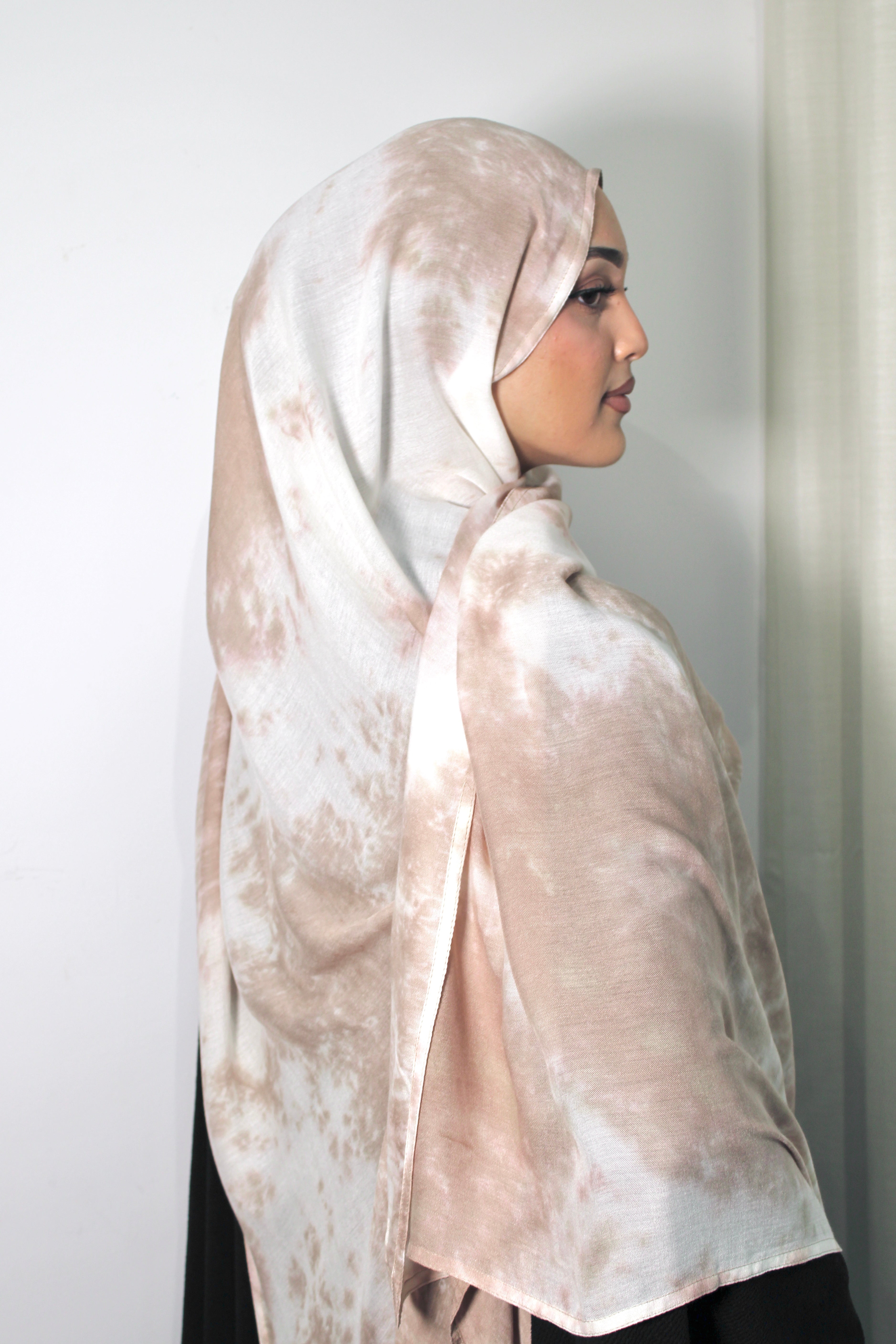 Modal Double-Stitched Tie Dye Printed Hijab
