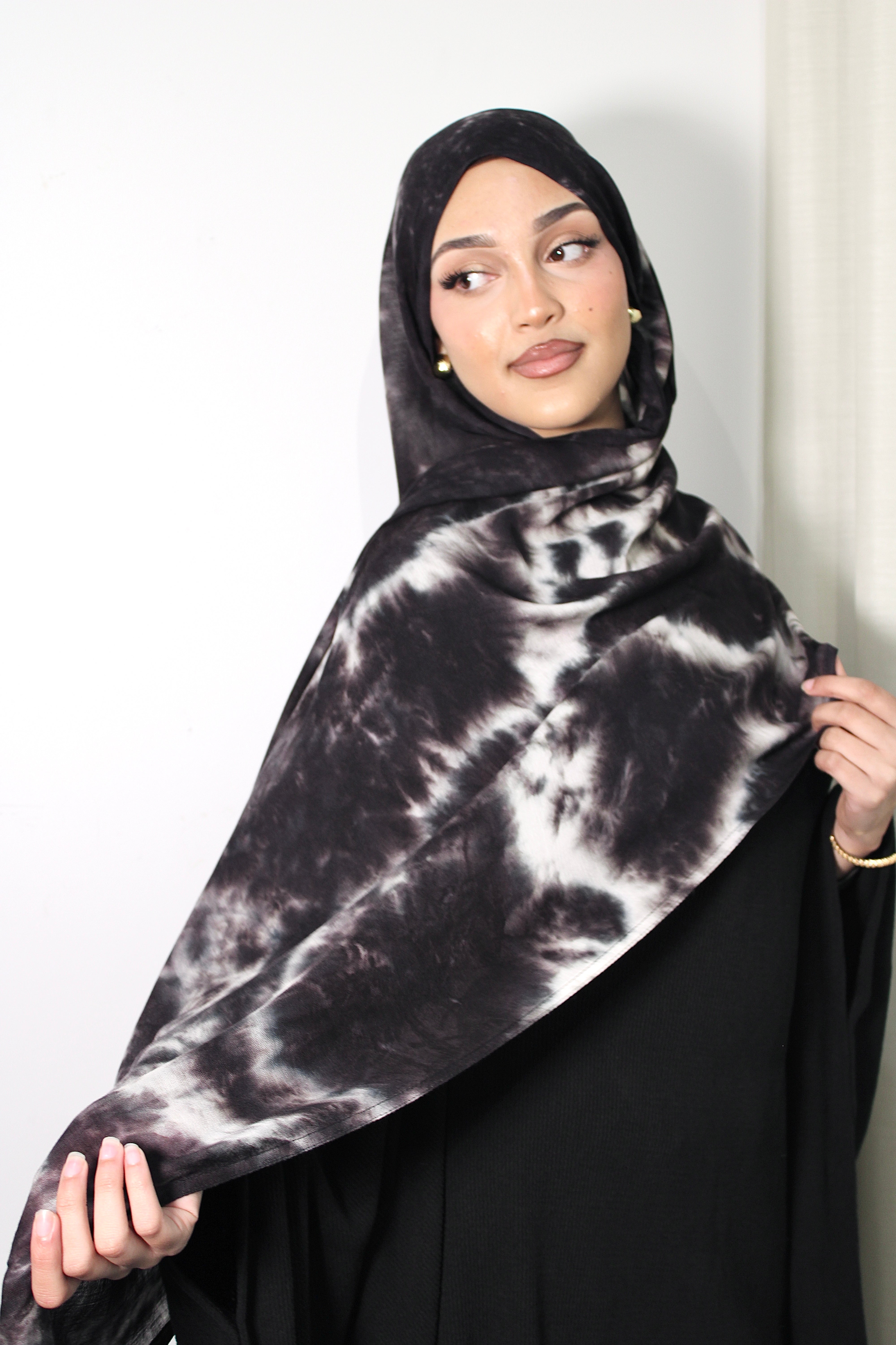 Modal Double-Stitched Tie Dye Printed Hijab