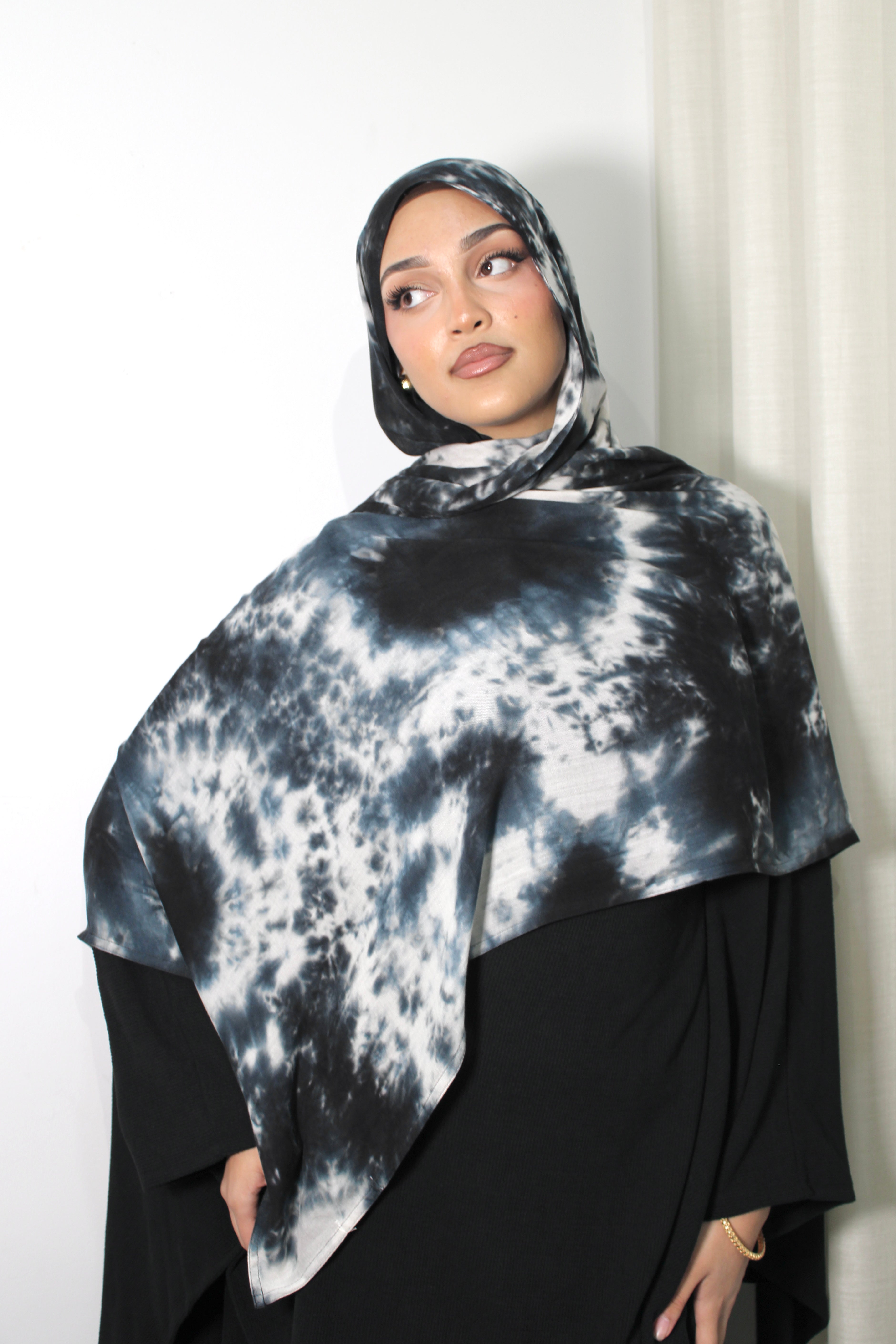 Modal Double-Stitched Tie Dye Printed Hijab