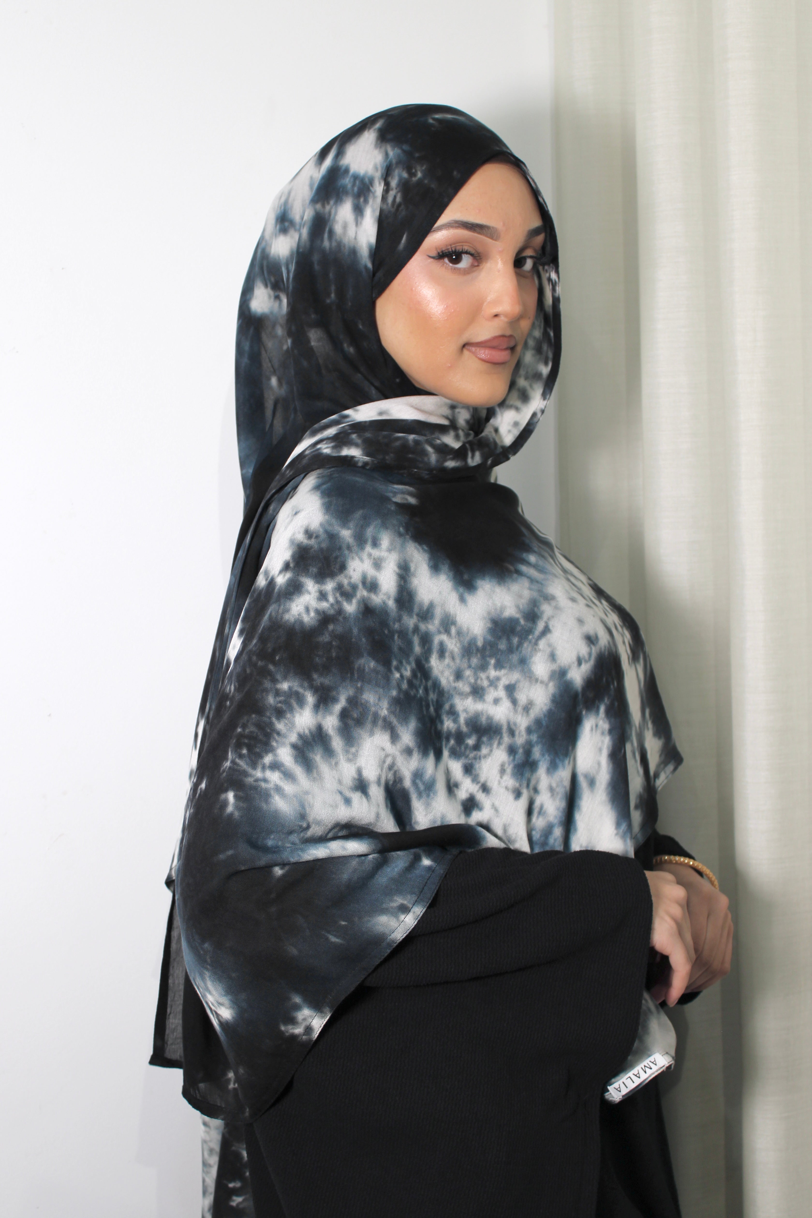 Modal Double-Stitched Tie Dye Printed Hijab