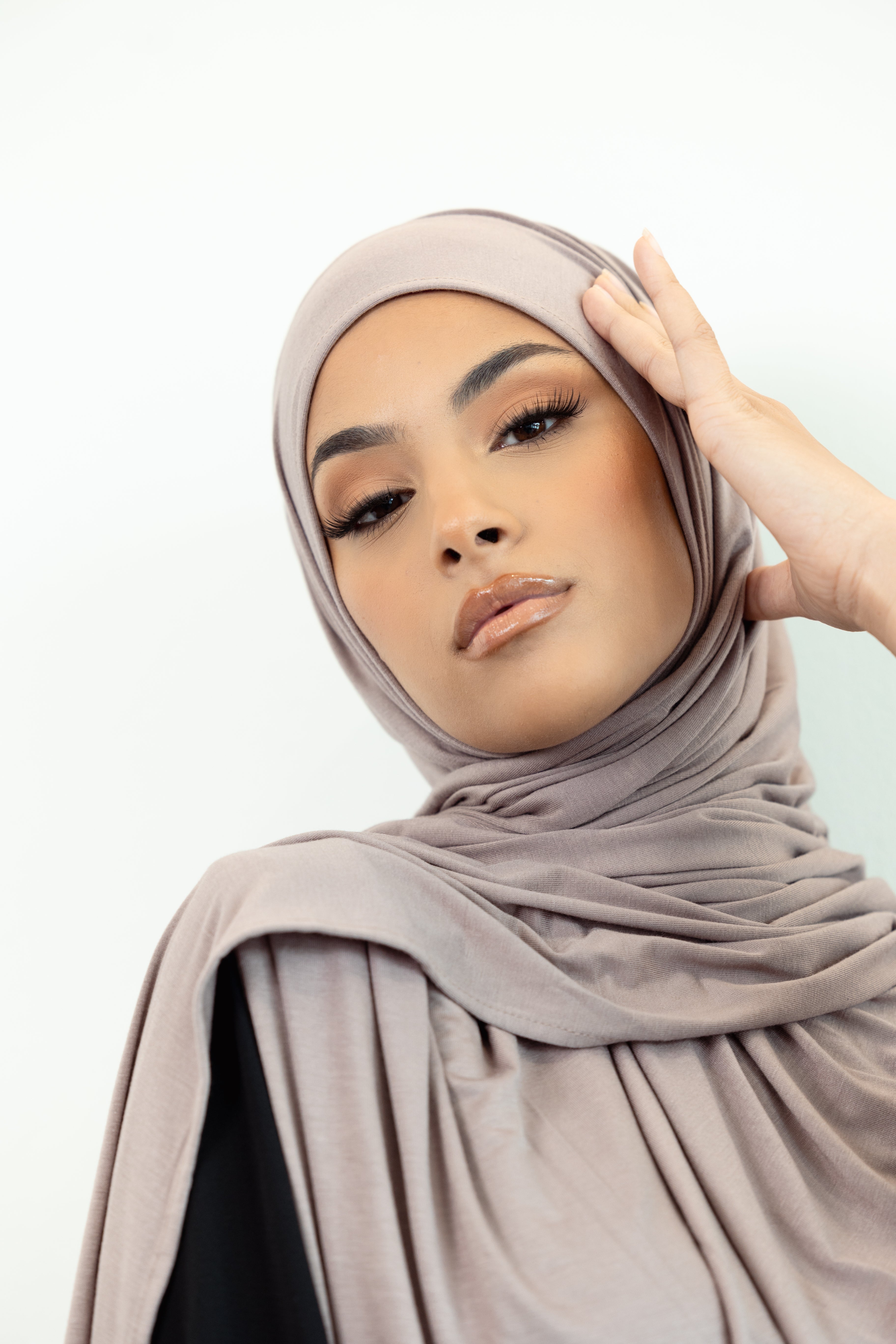 taupe jersey maxi hijab