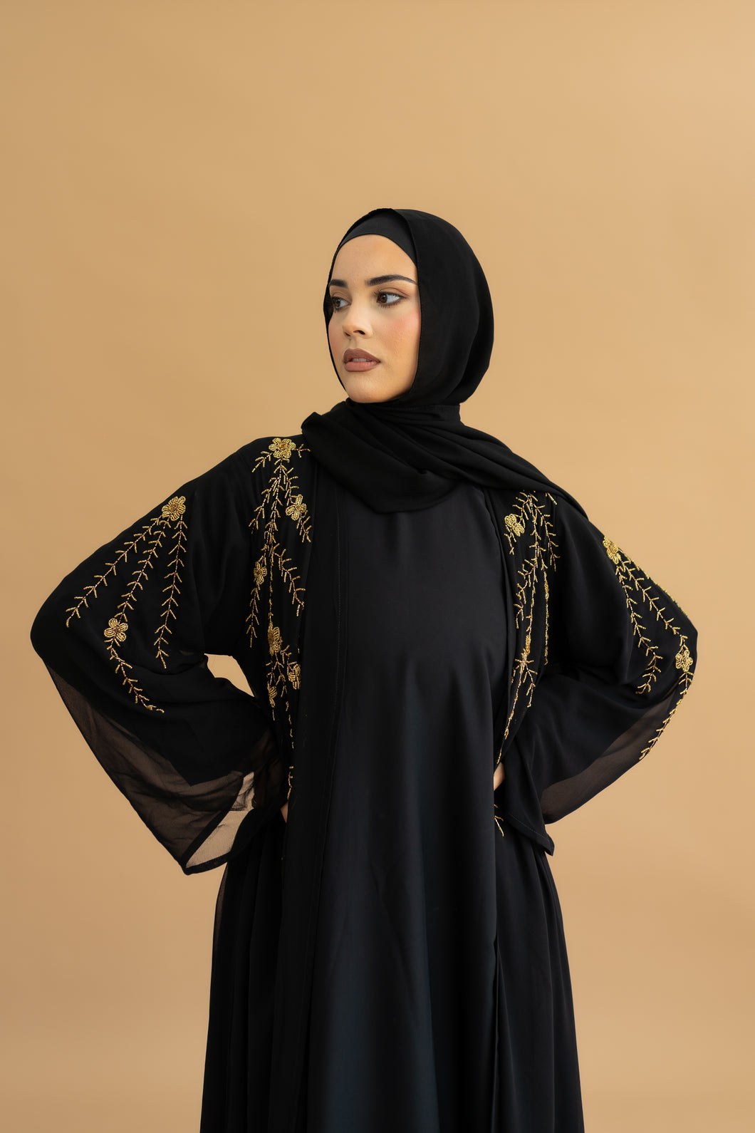 Amira Gold Glam Abaya