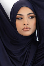 Load image into Gallery viewer, navy maxi jersey hijab
